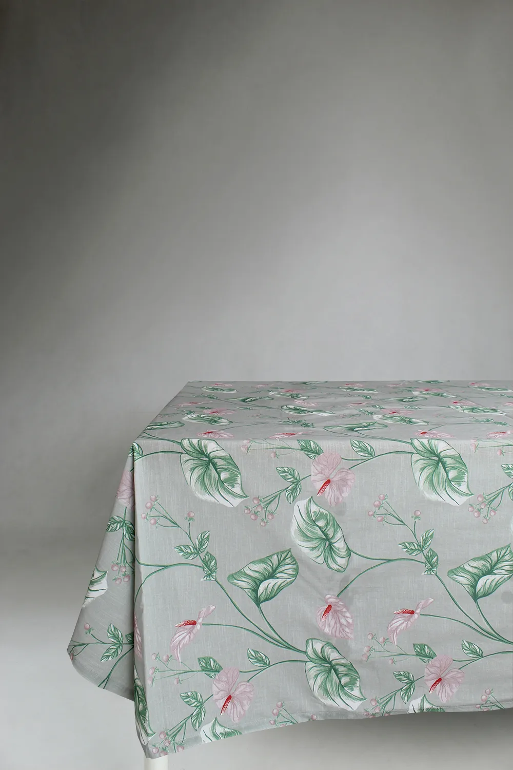 Cotton tablecloth - Adella (green/purple)
