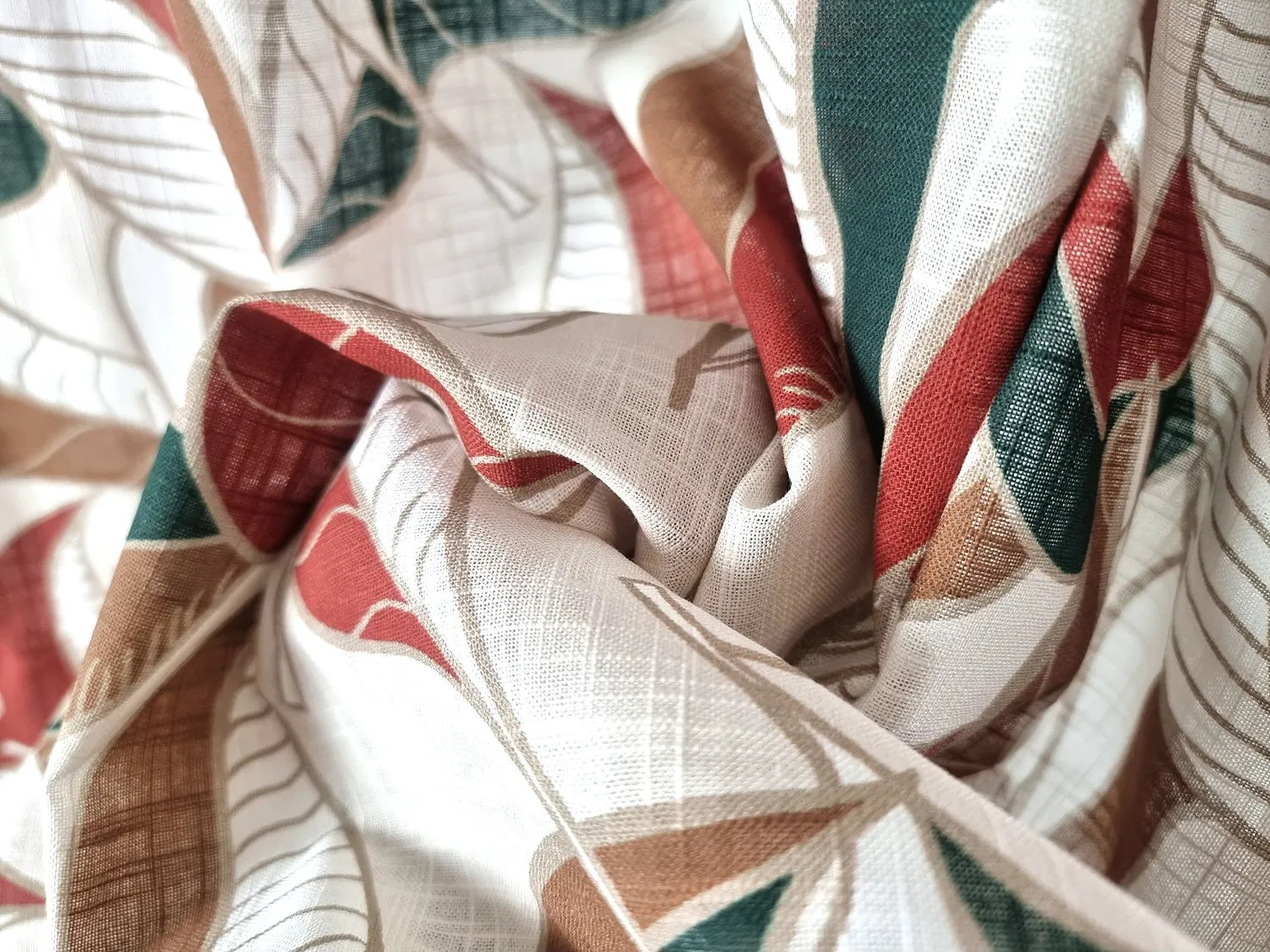 Cotton tablecloth - Amalie (beige/rust)