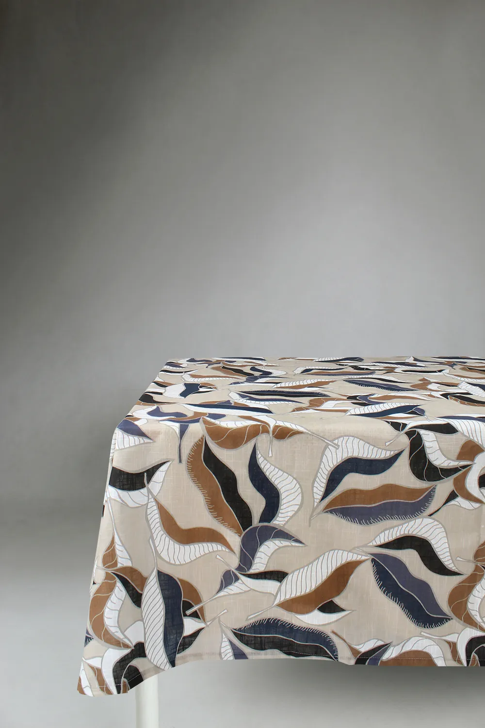 Cotton tablecloth - Amalie (grey/blue)
