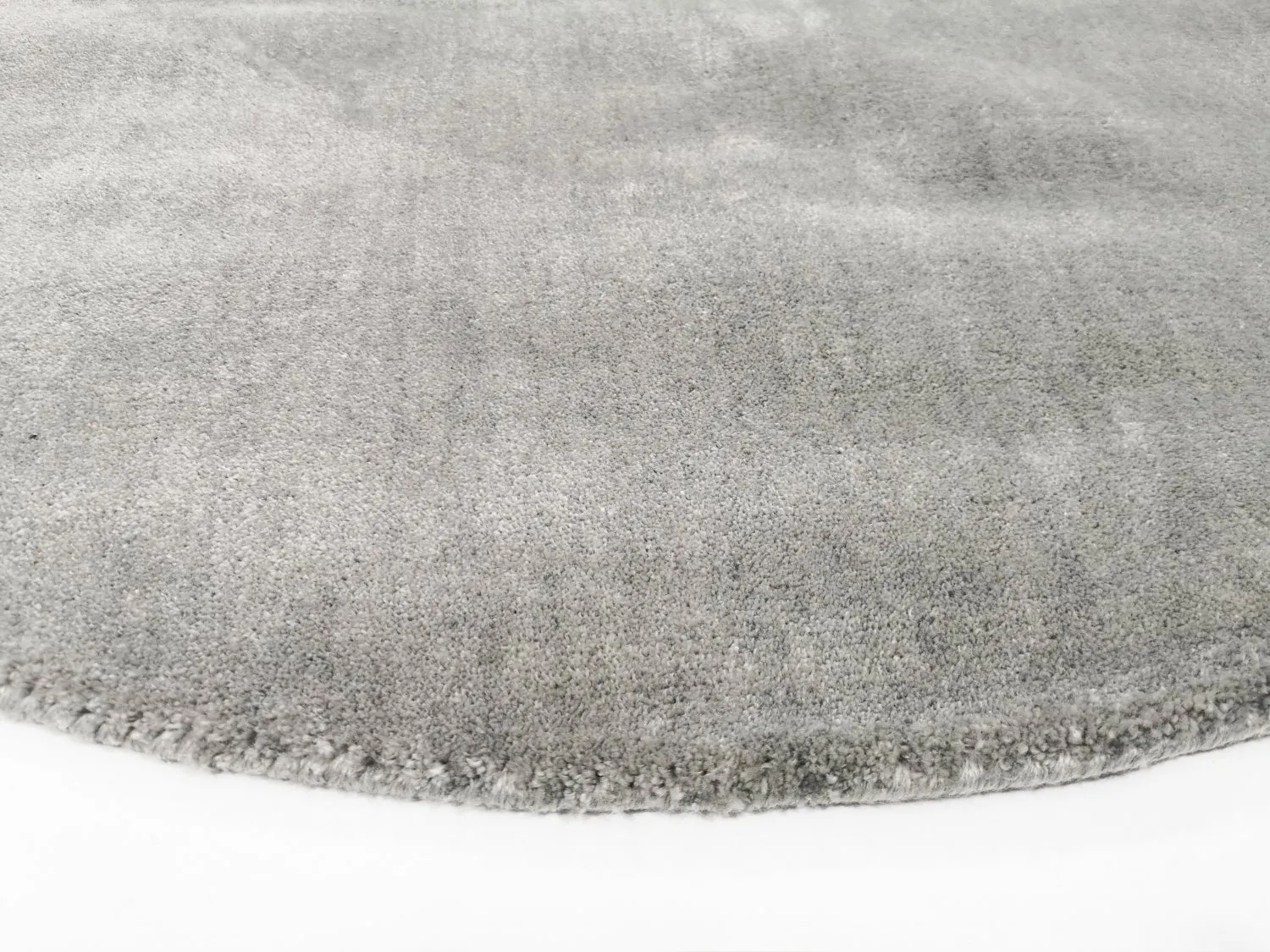 Round rug - Recycled PET with viscose look (grey)