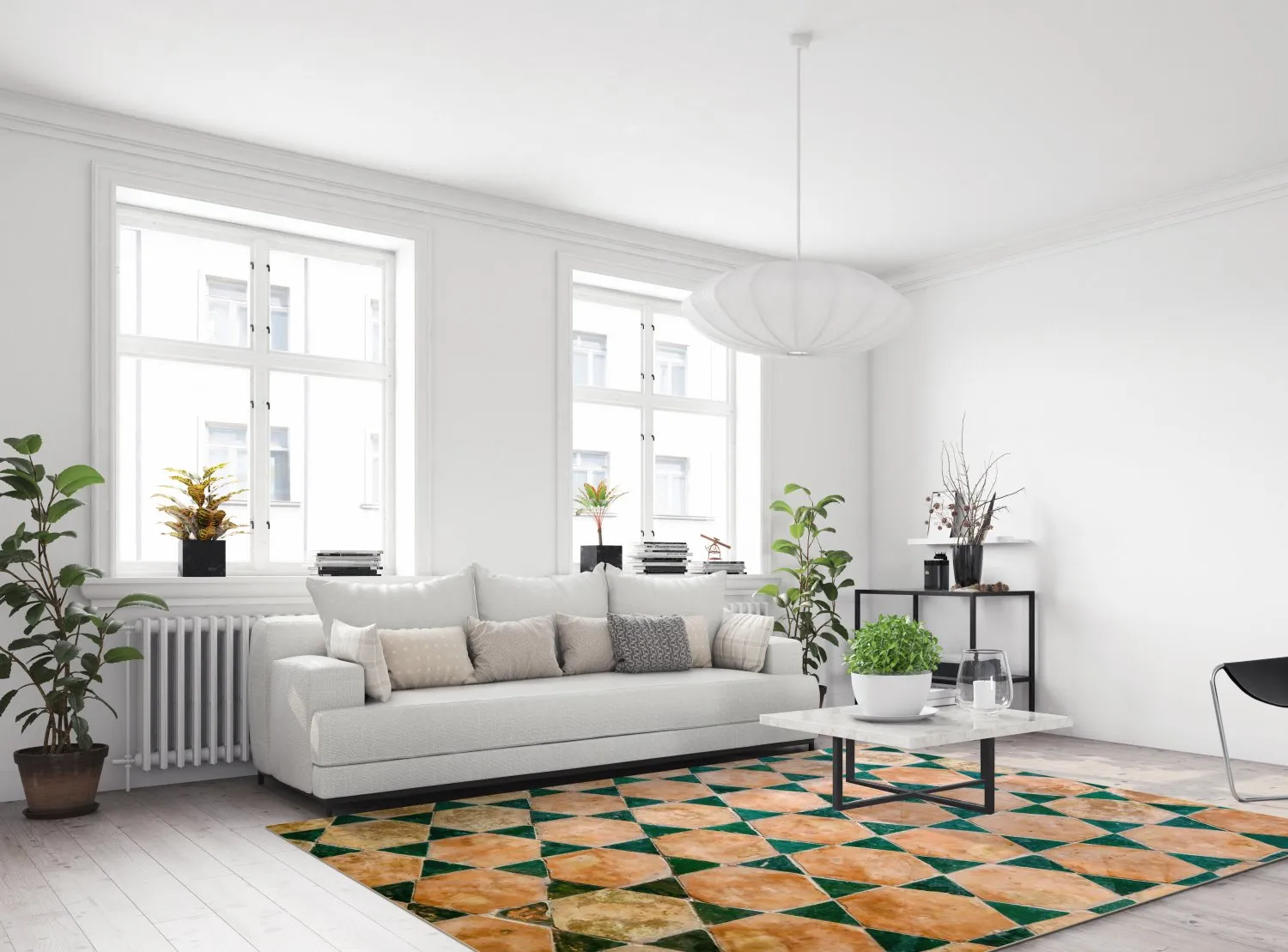 Wilton rug - Calvi (beige/green)
