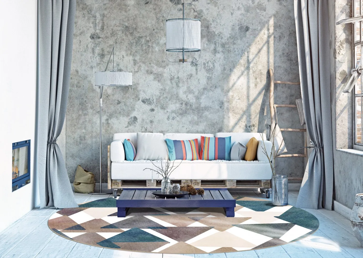 Round rug - Branco (multi)