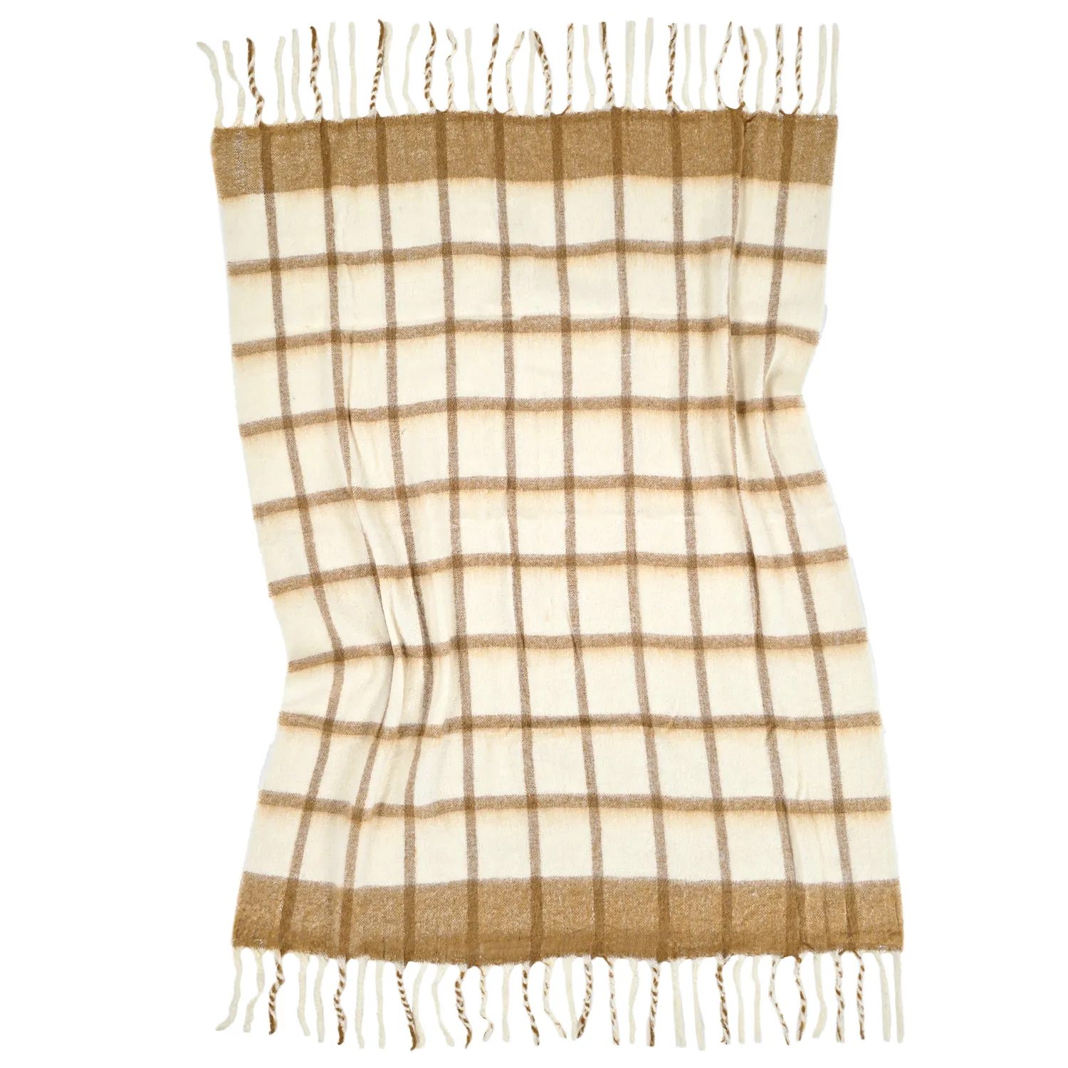 Throws - Plaid in wool mix - Rachel (yellow)