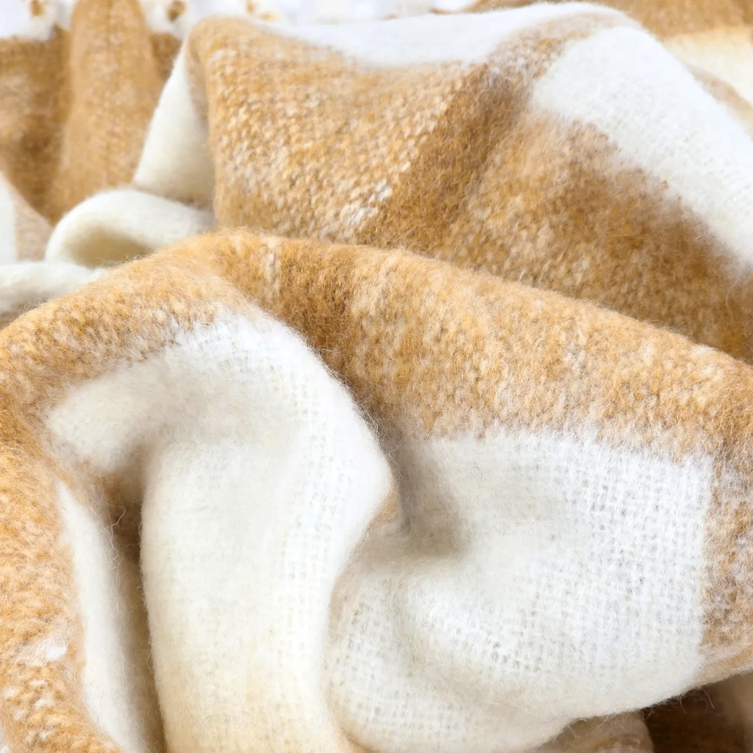 Throws - Plaid in wool mix - Rachel (yellow)