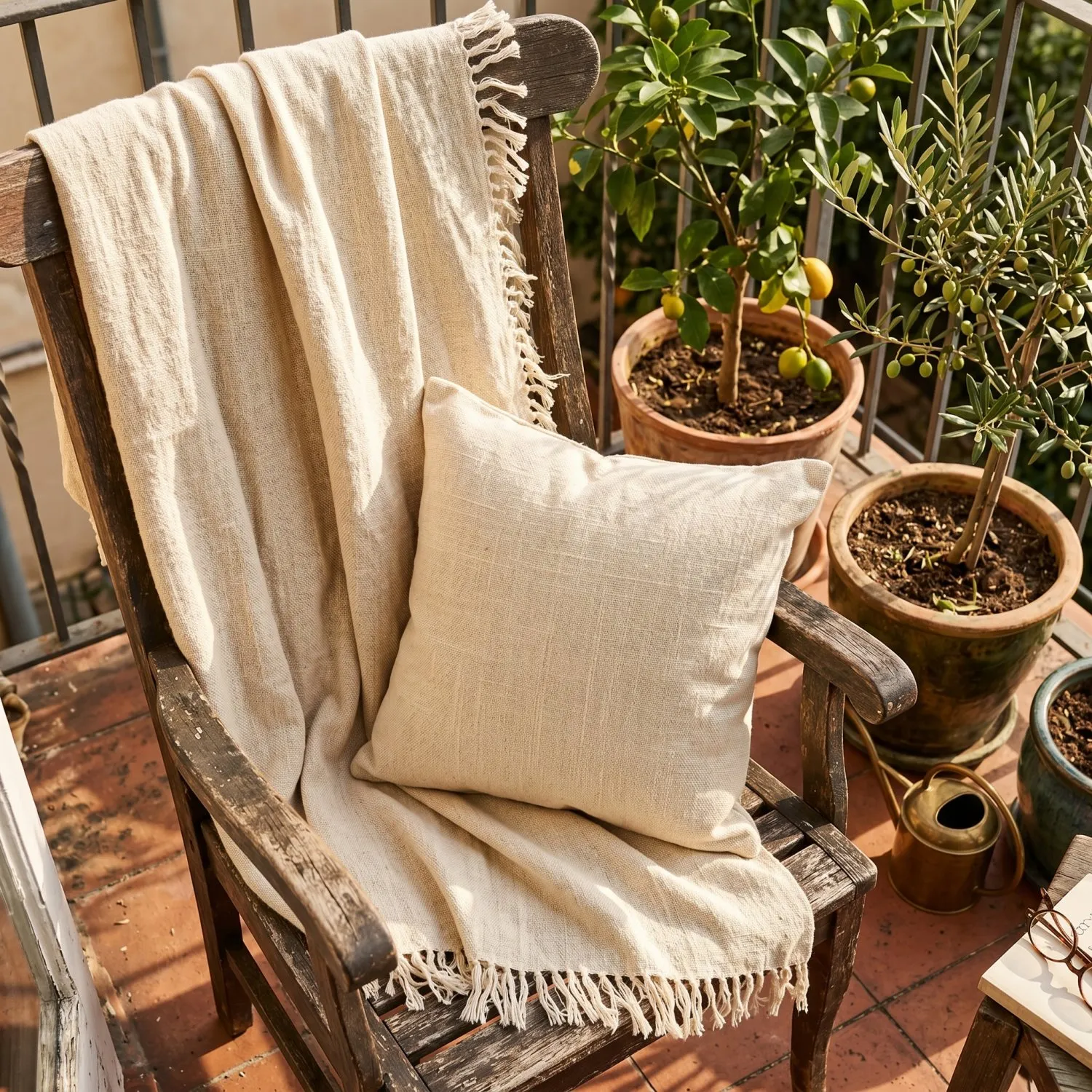 Throws - Veya cotton throw (cream)