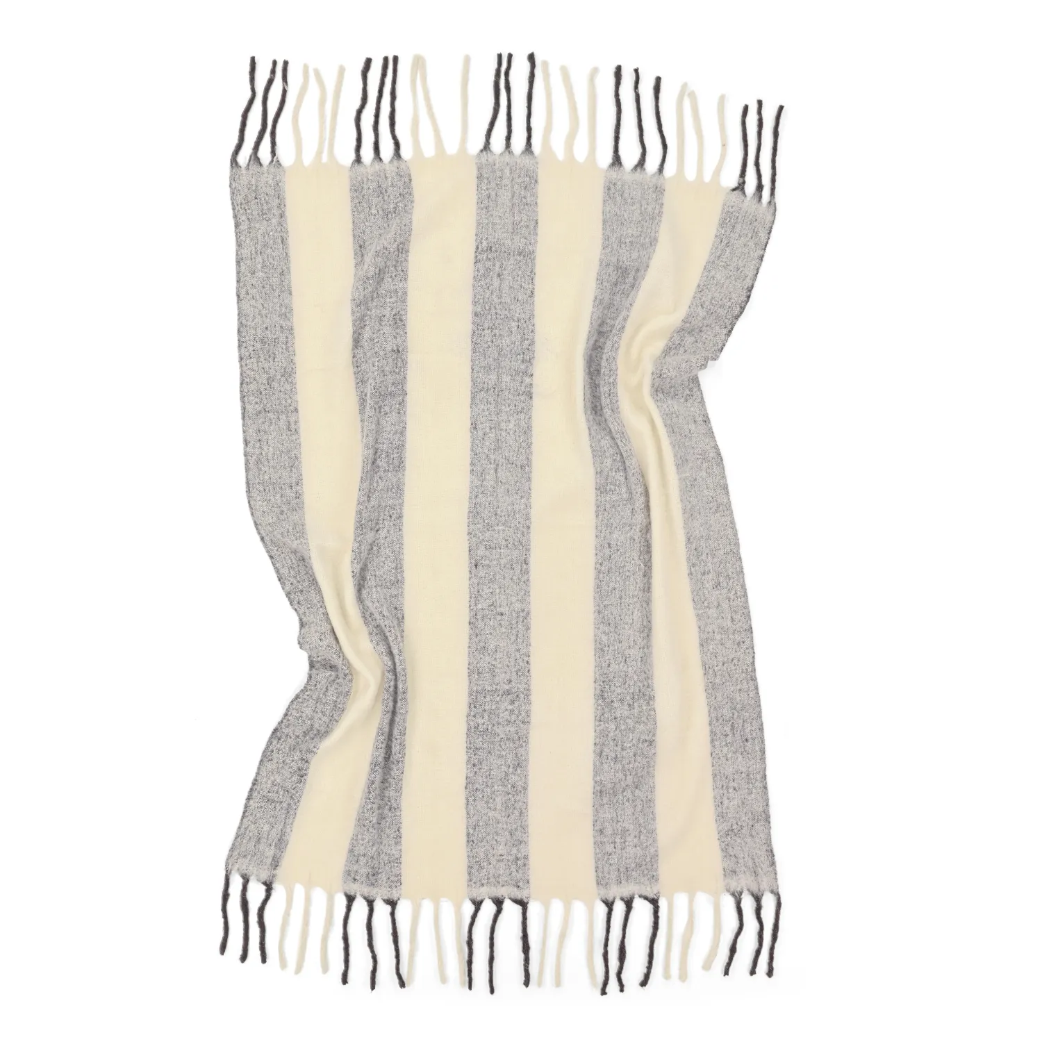 Throws - Wool blend throw - Beatriz Stripe (black/white)