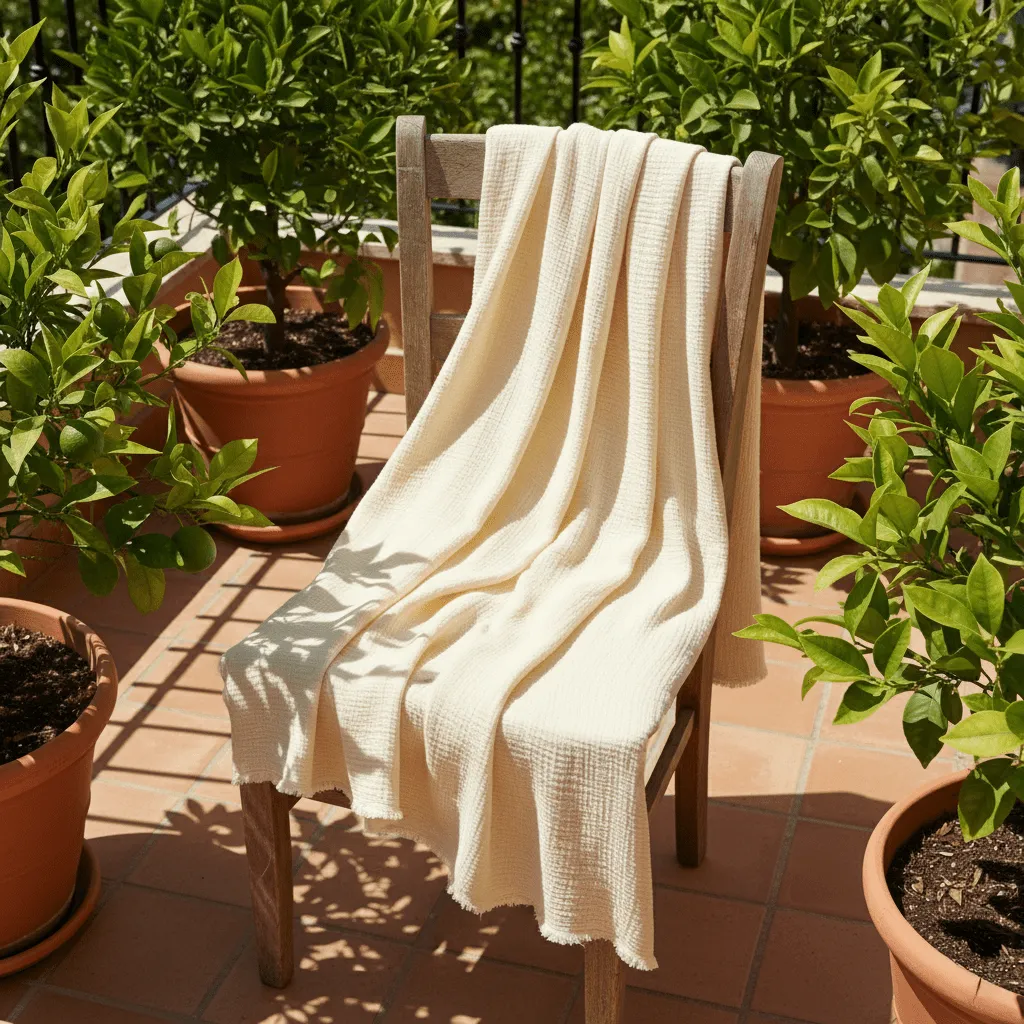 Throws - Muslin throw - Dorena (cream)