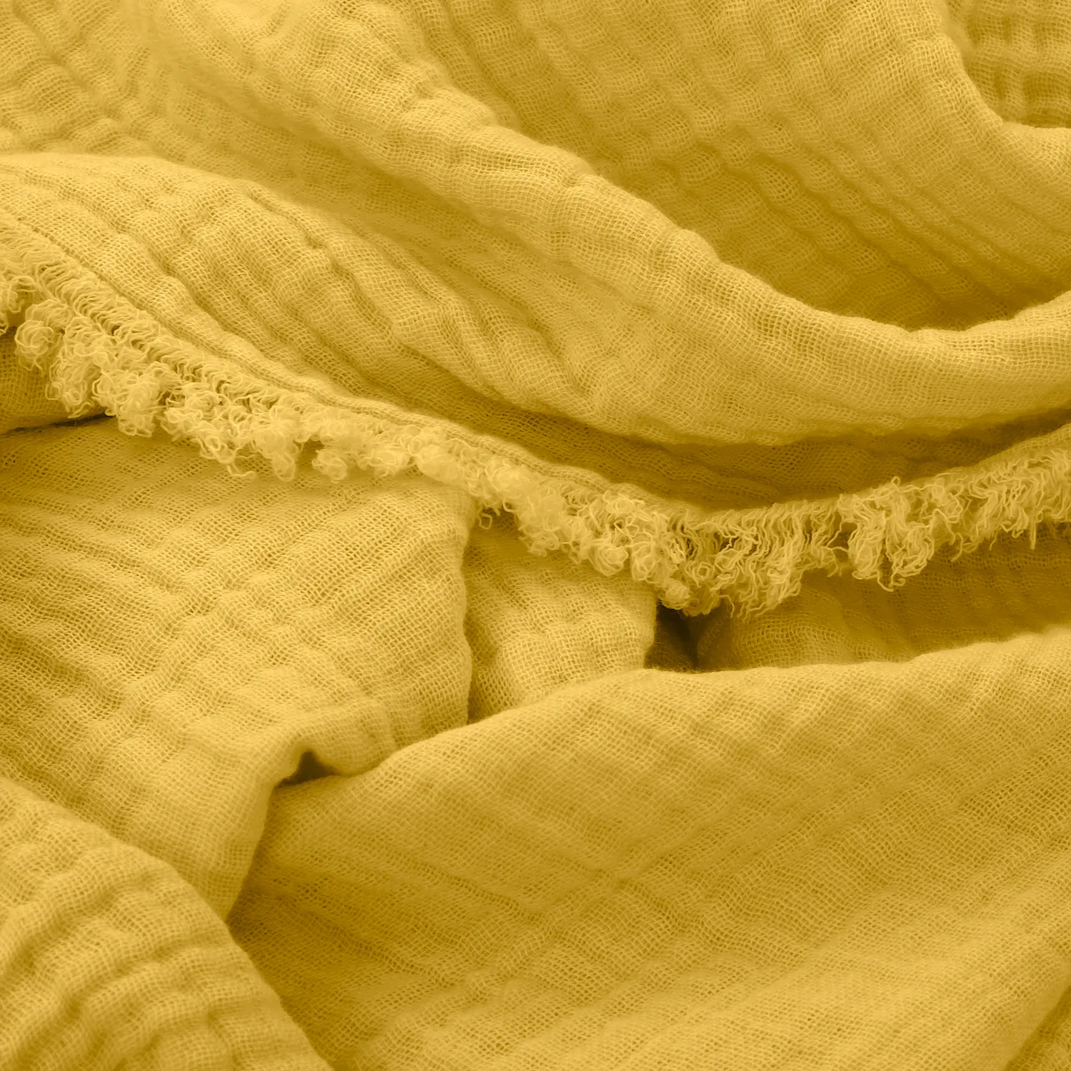 Throws - Muslin throw - Dorena (mustard)
