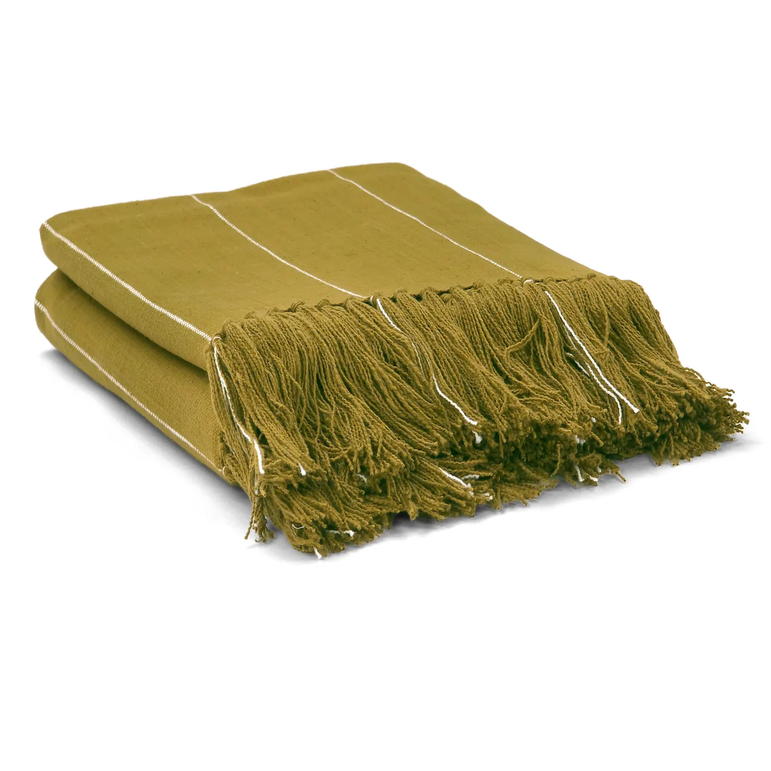 Throws - Cotton throw - Martina Stripe (green/white)