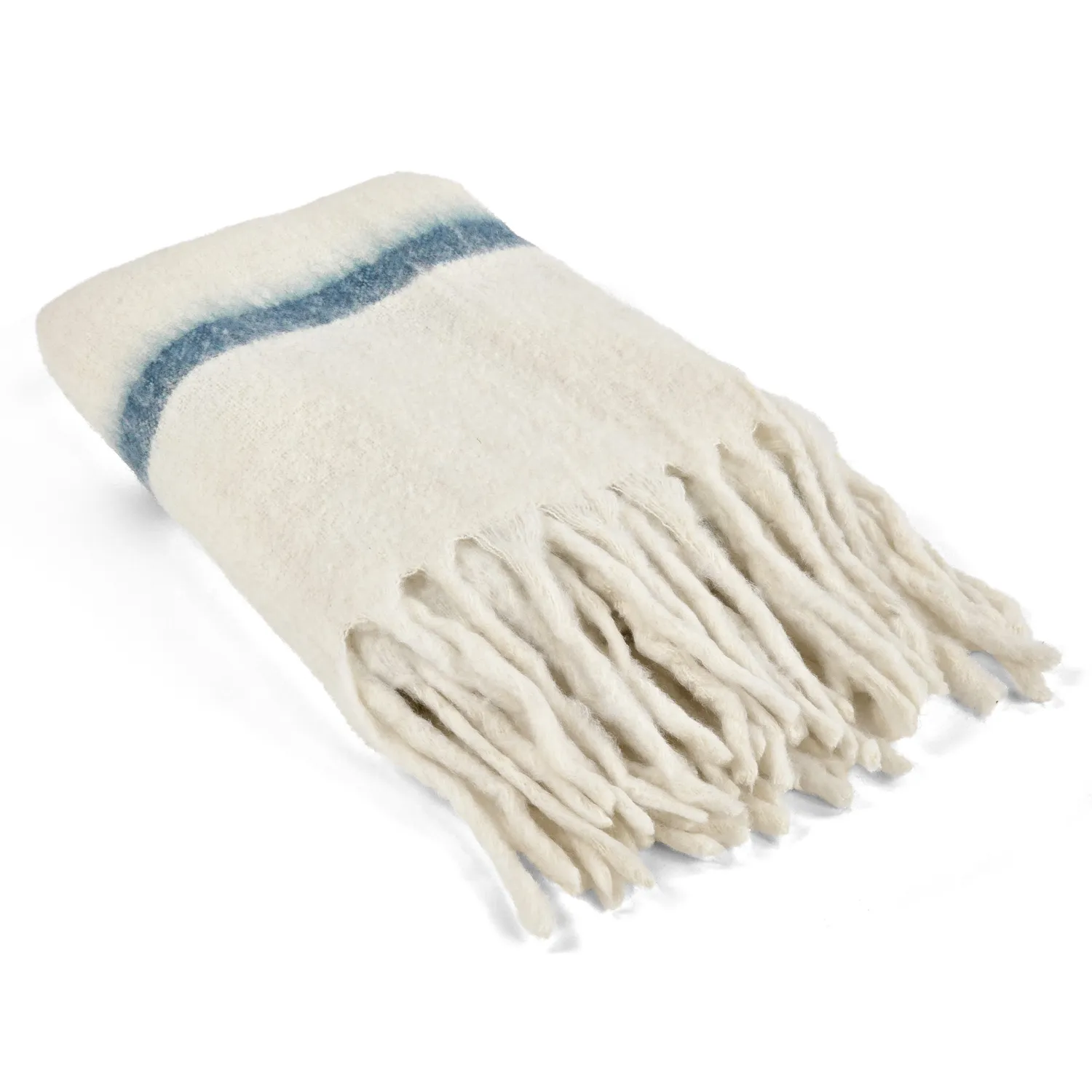 Throws - Plaid in wool mix - Miranda (blue)