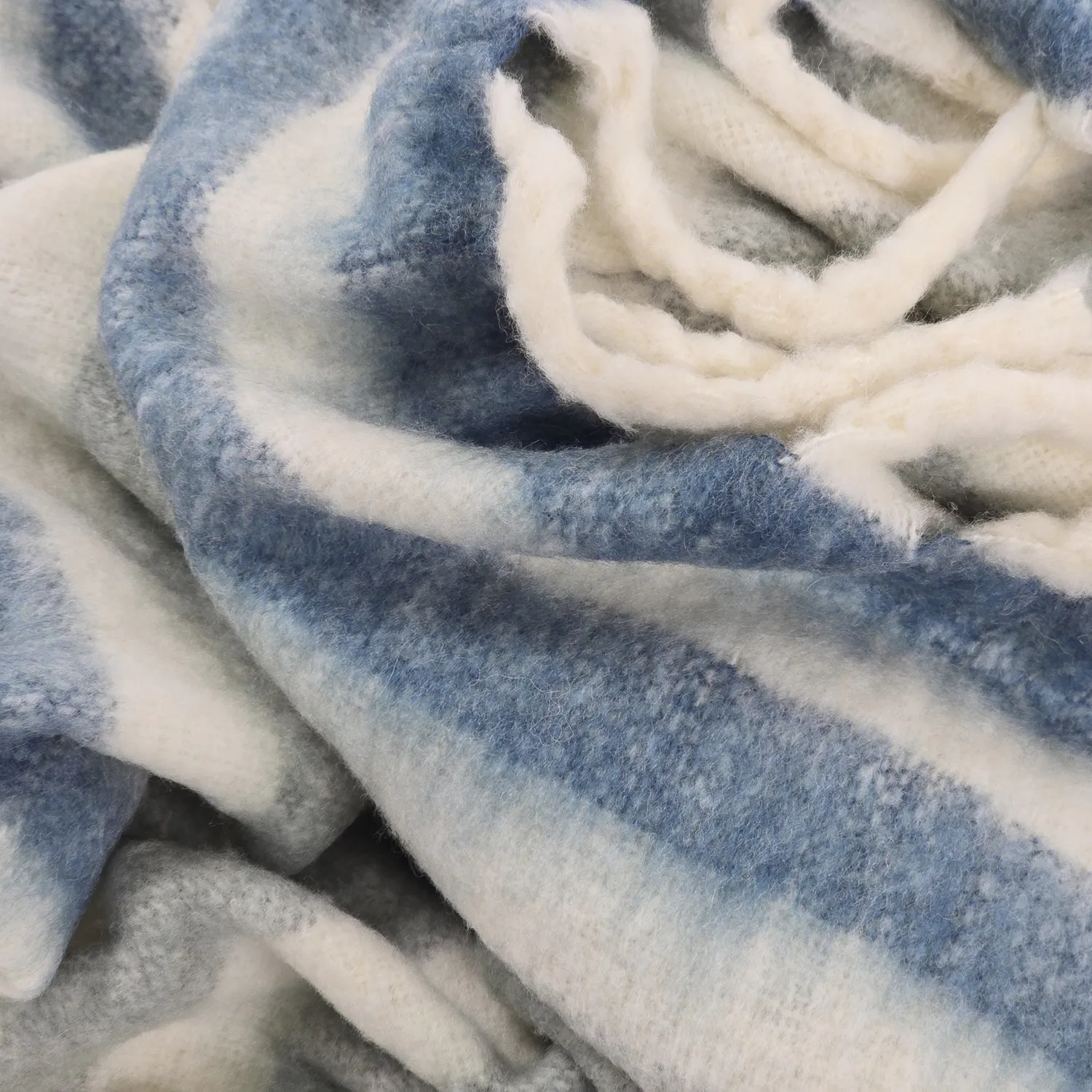 Throws - Plaid in wool mix - Monica (blue)