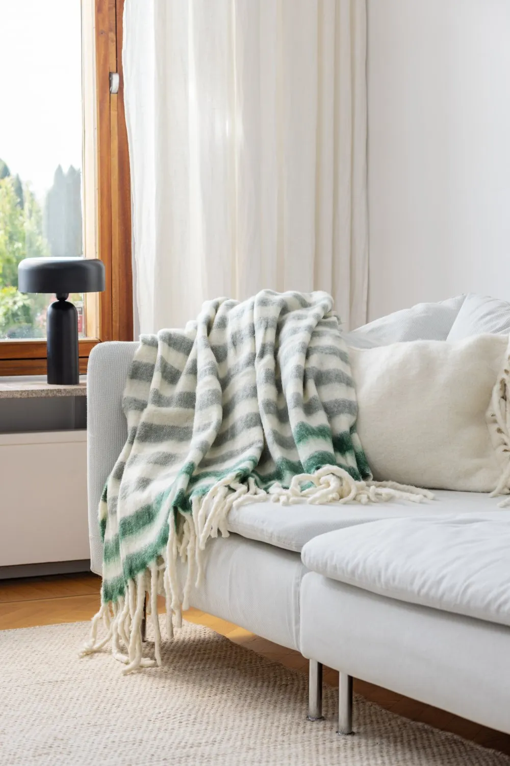 Throws - Plaid in wool mix - Monica (green)