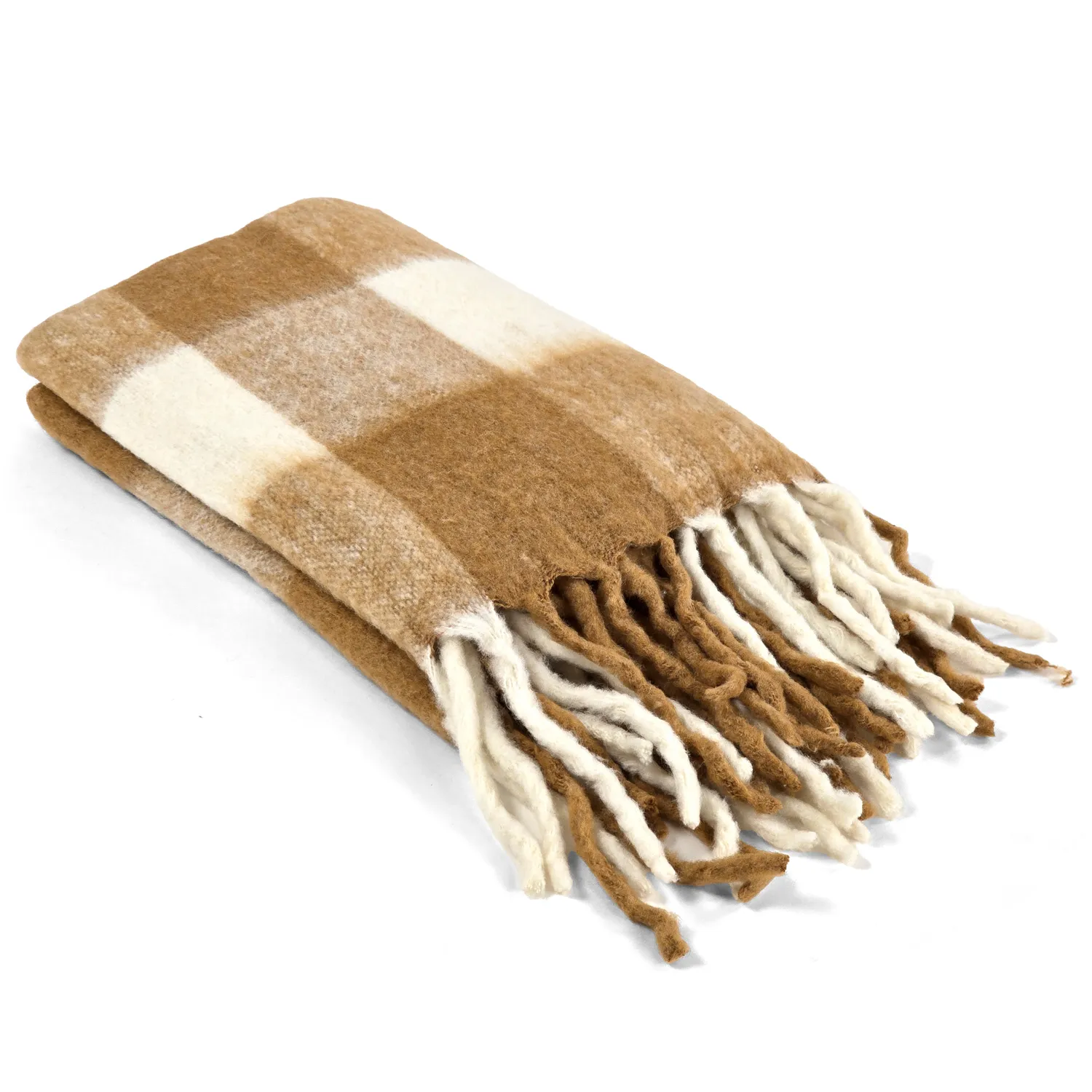 Throws - Plaid in wool mix - Phoebe (yellow)
