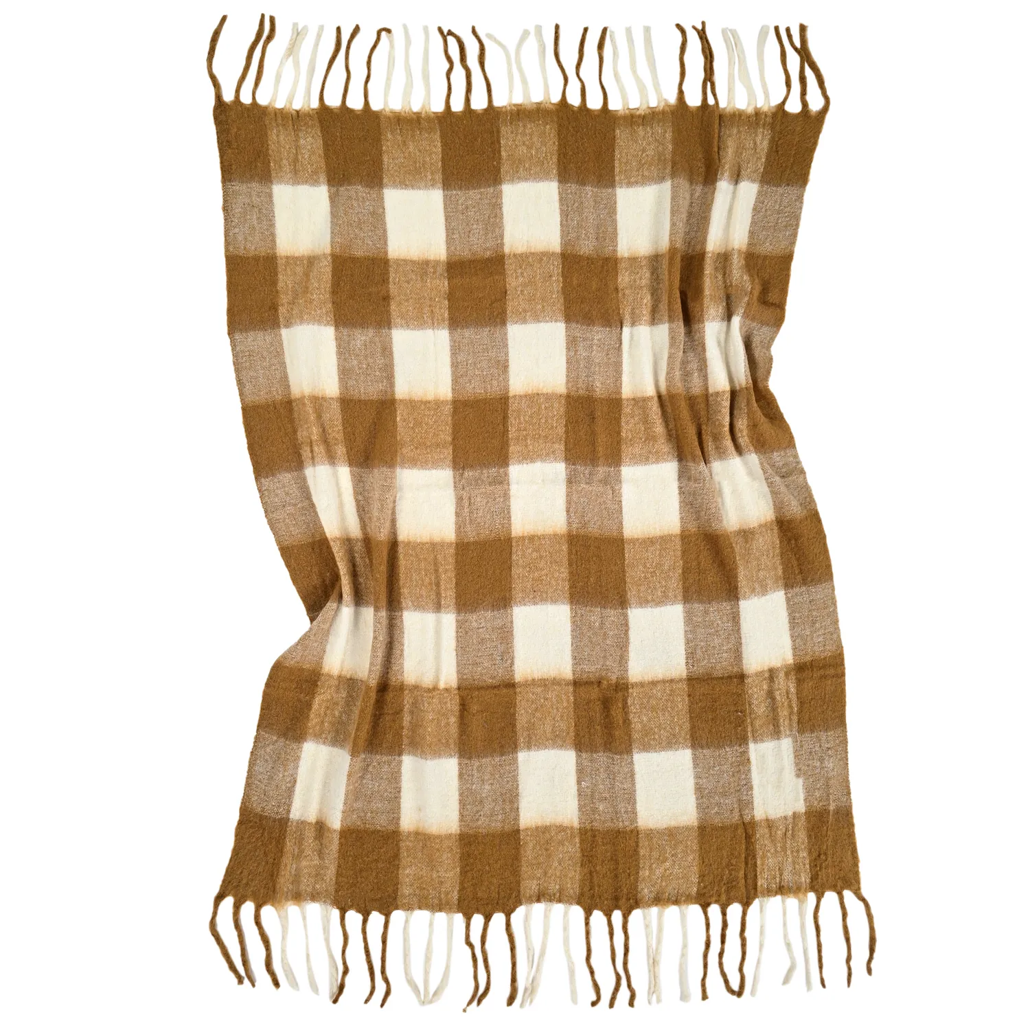 Throws - Plaid in wool mix - Phoebe (yellow)