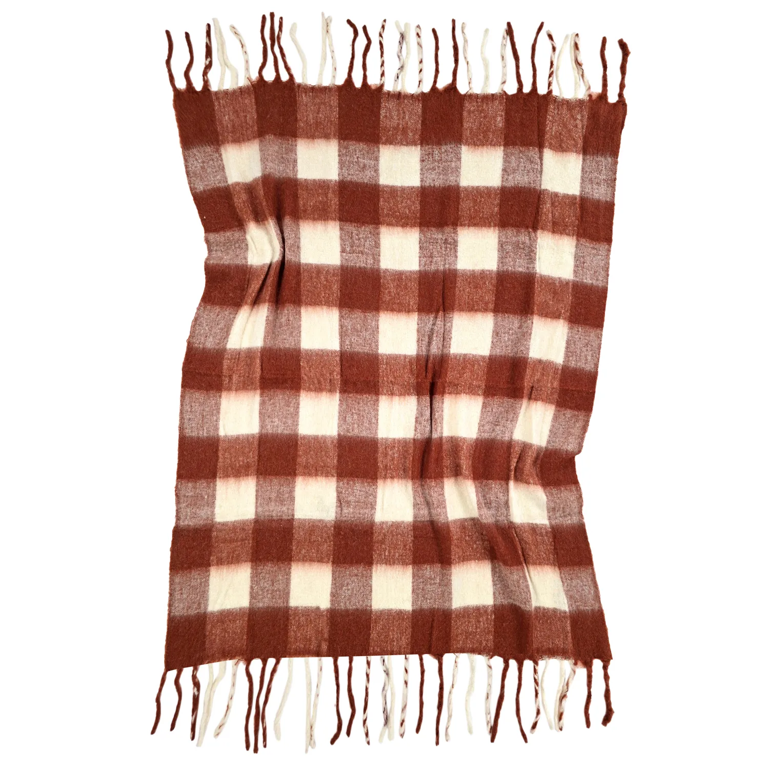 Throws - Plaid in wool mix - Phoebe (pink)