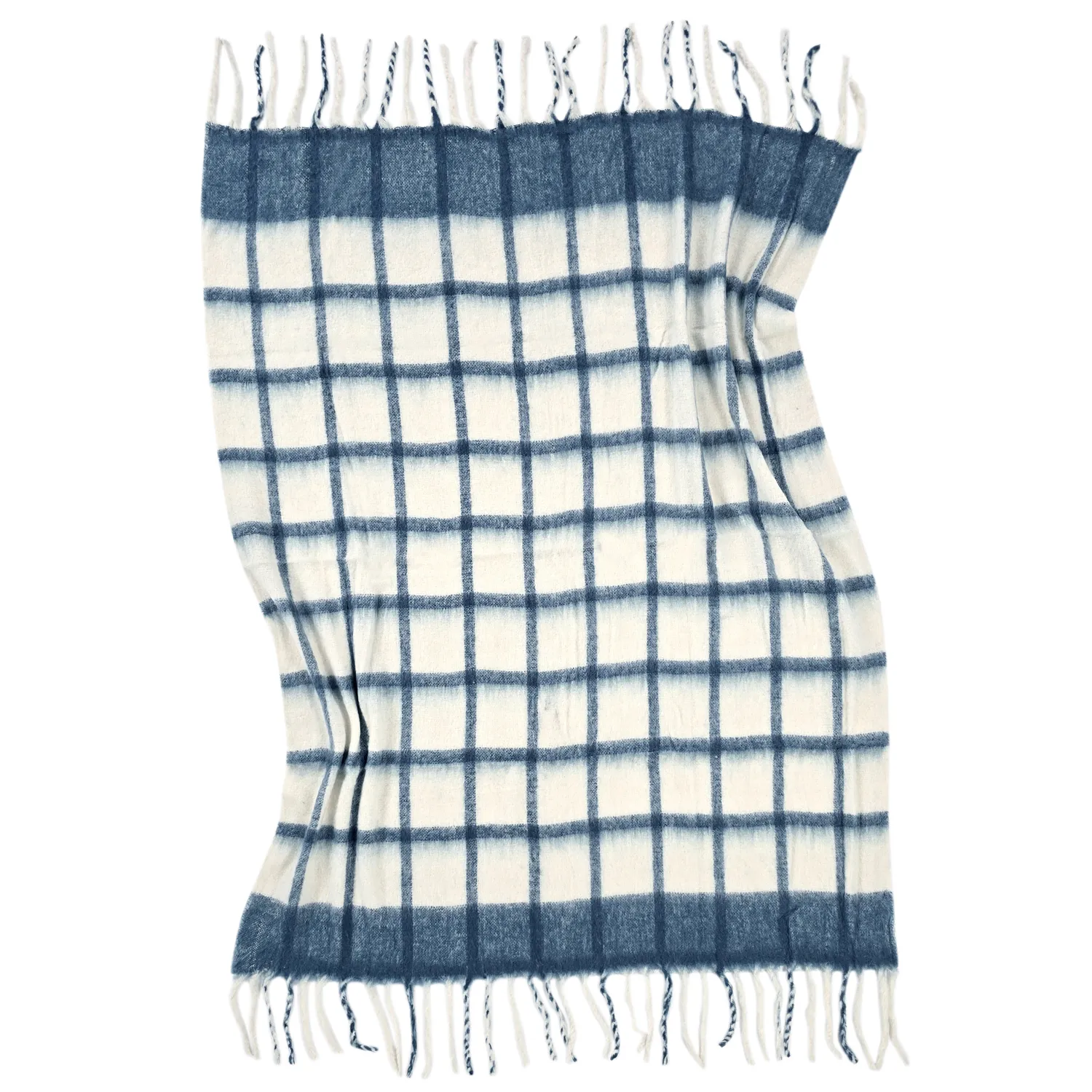 Throws - Plaid in wool mix - Rachel (blue)