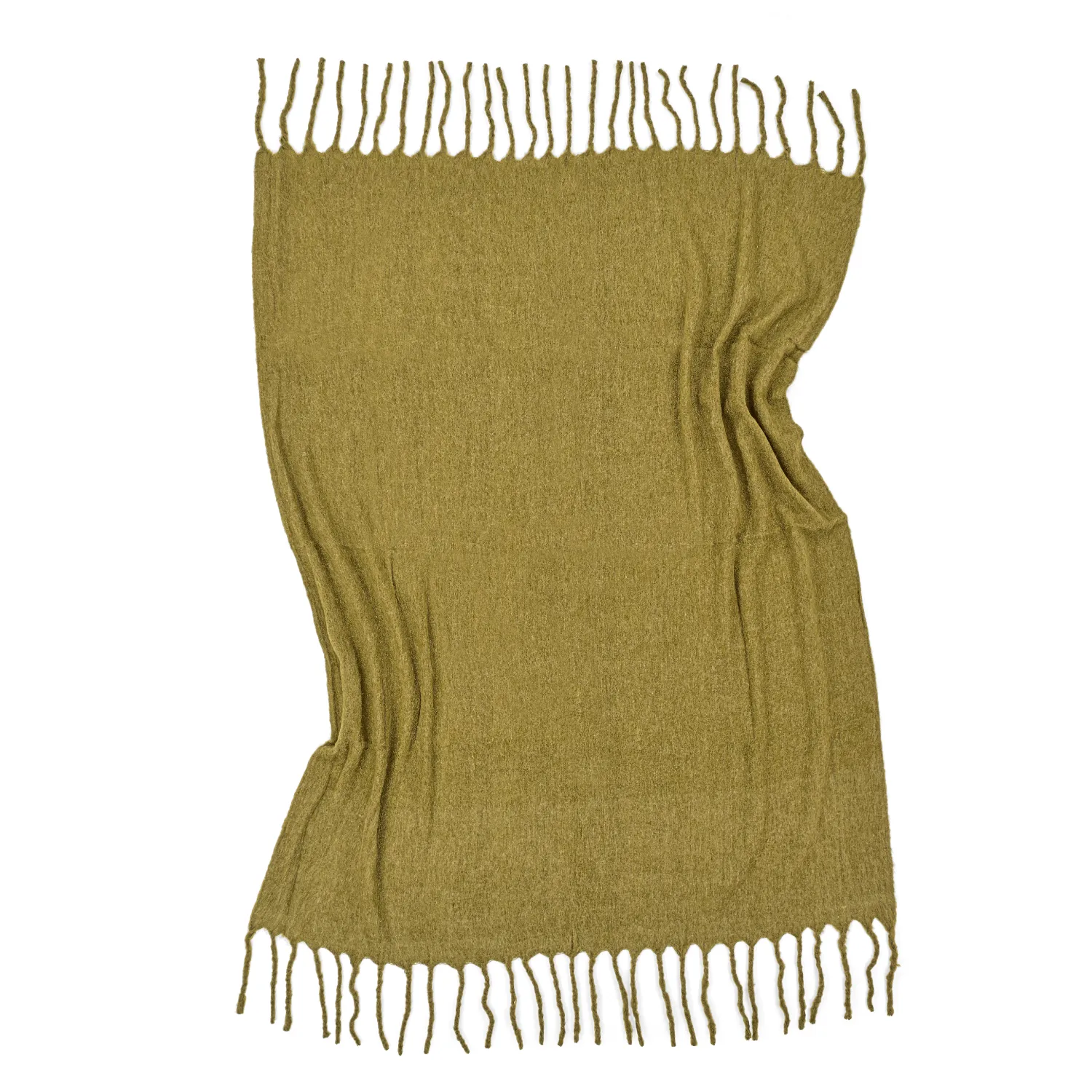 Throws - Wool blend throw - Samantha (olive green)