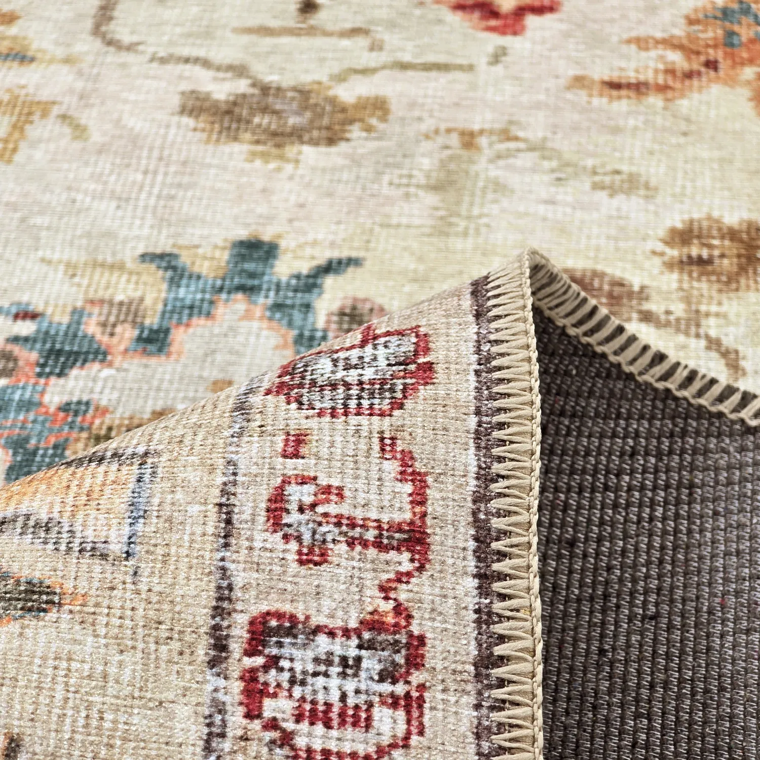 Flatweave rug - Adira (grey/pink)