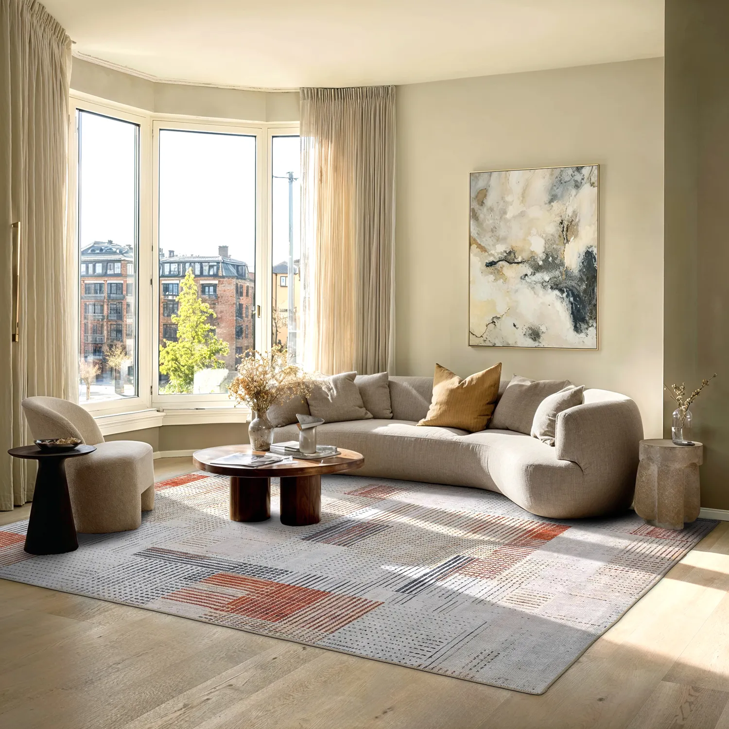 Flatweave rug - Calla (red)