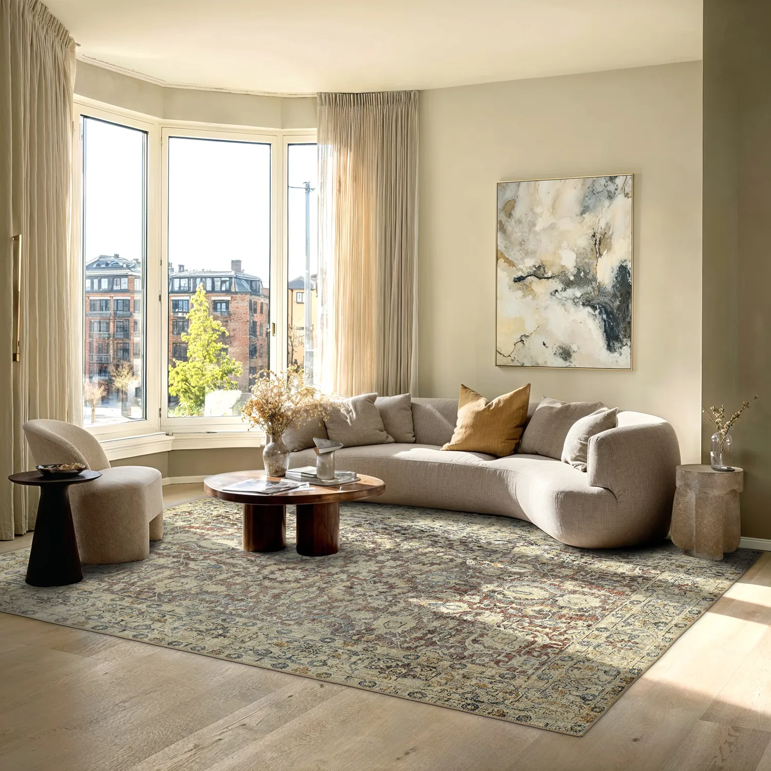 Flatweave rug - Delvar (beige)