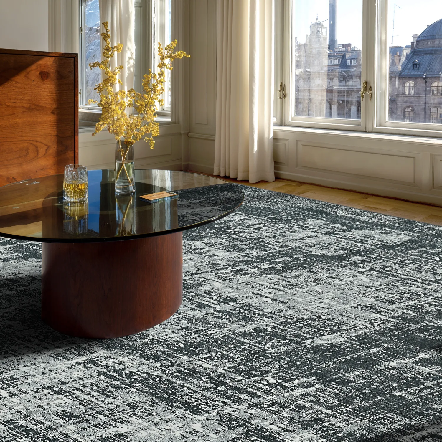 Flatweave rug - Elira (black)