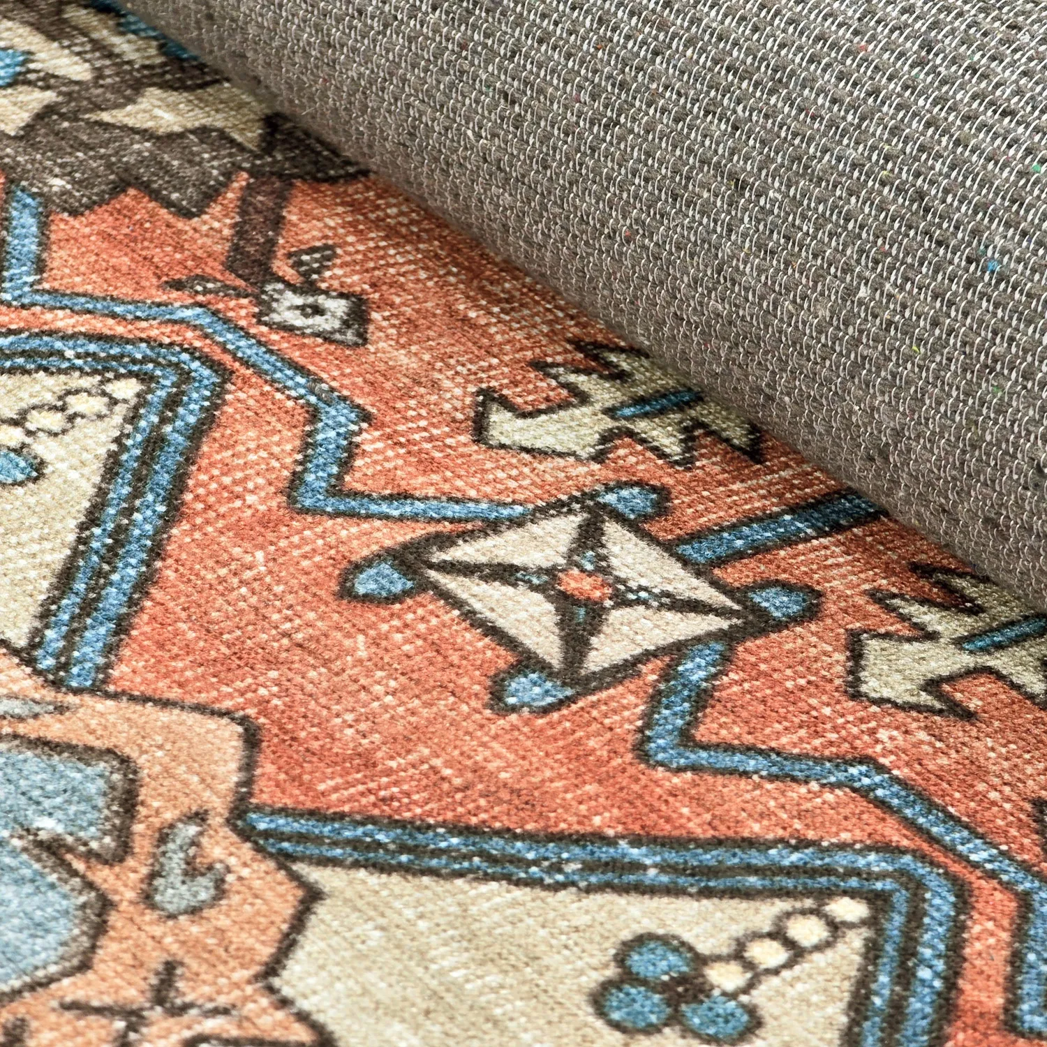 Flatweave rug - Kordava (grey/red)