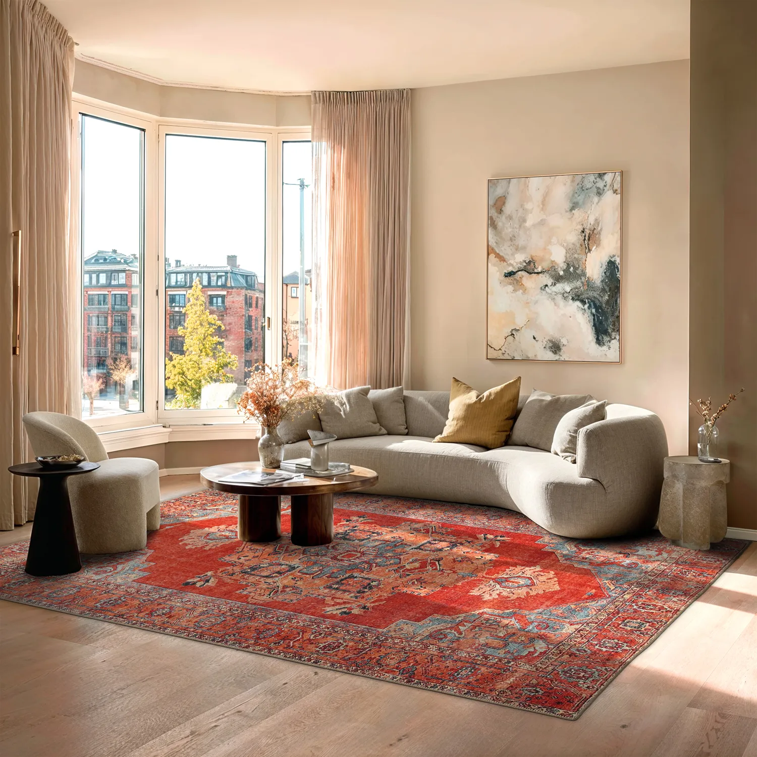 Flatweave rug - Madevan (red)