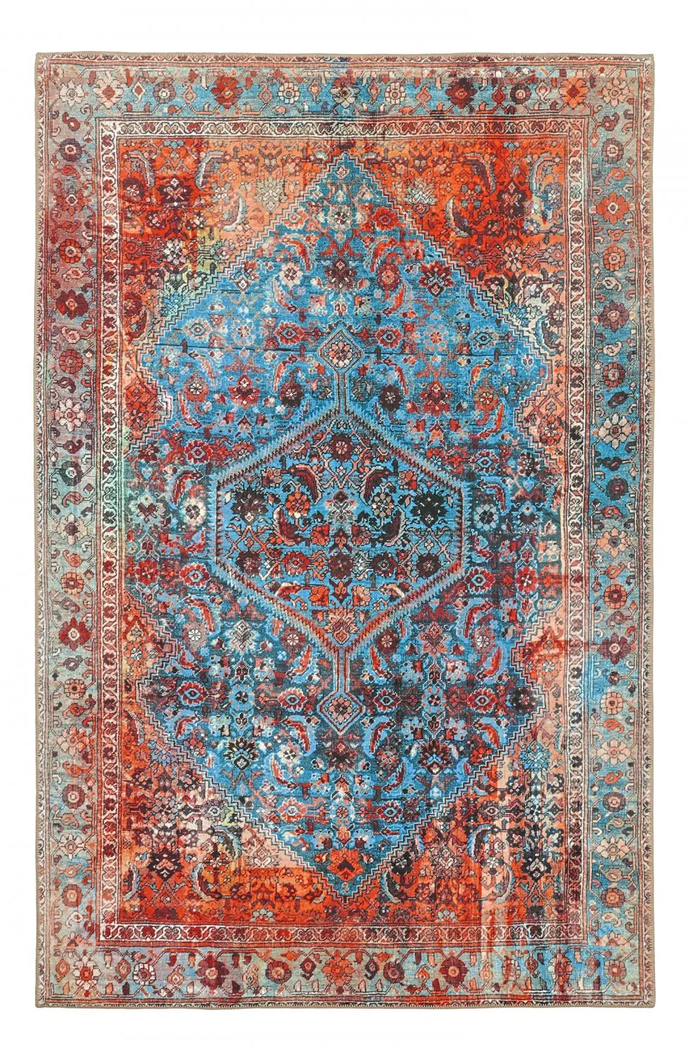 Flatweave rug - Mardin (red/blue)