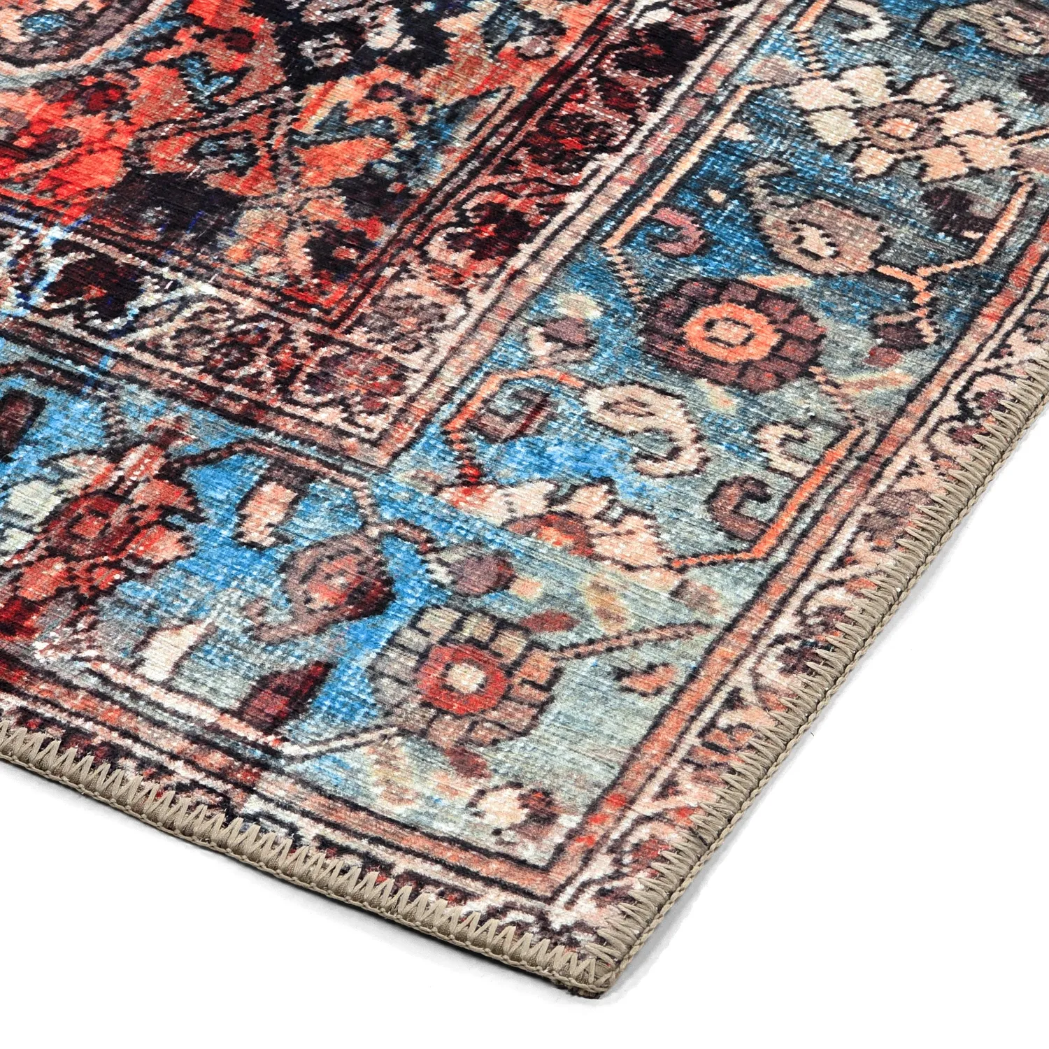 Flatweave rug - Mardin (red/blue)