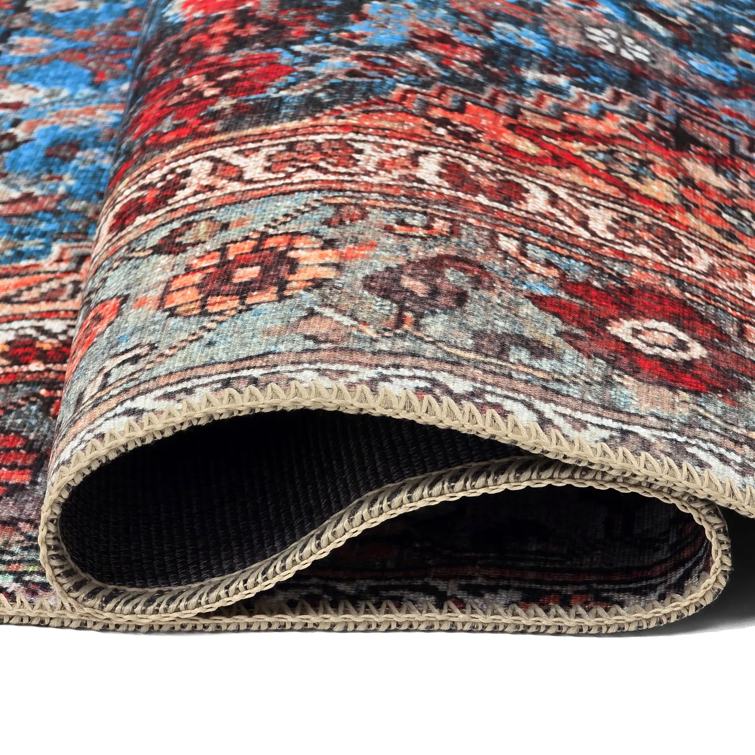Flatweave rug - Mardin (red/blue)