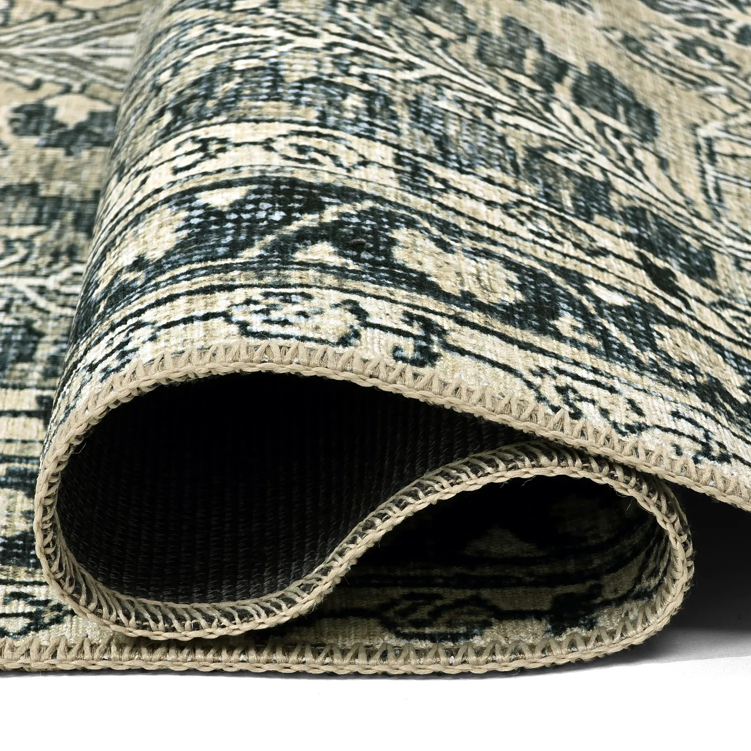 Flatweave rug - Yasirah (blue/green)