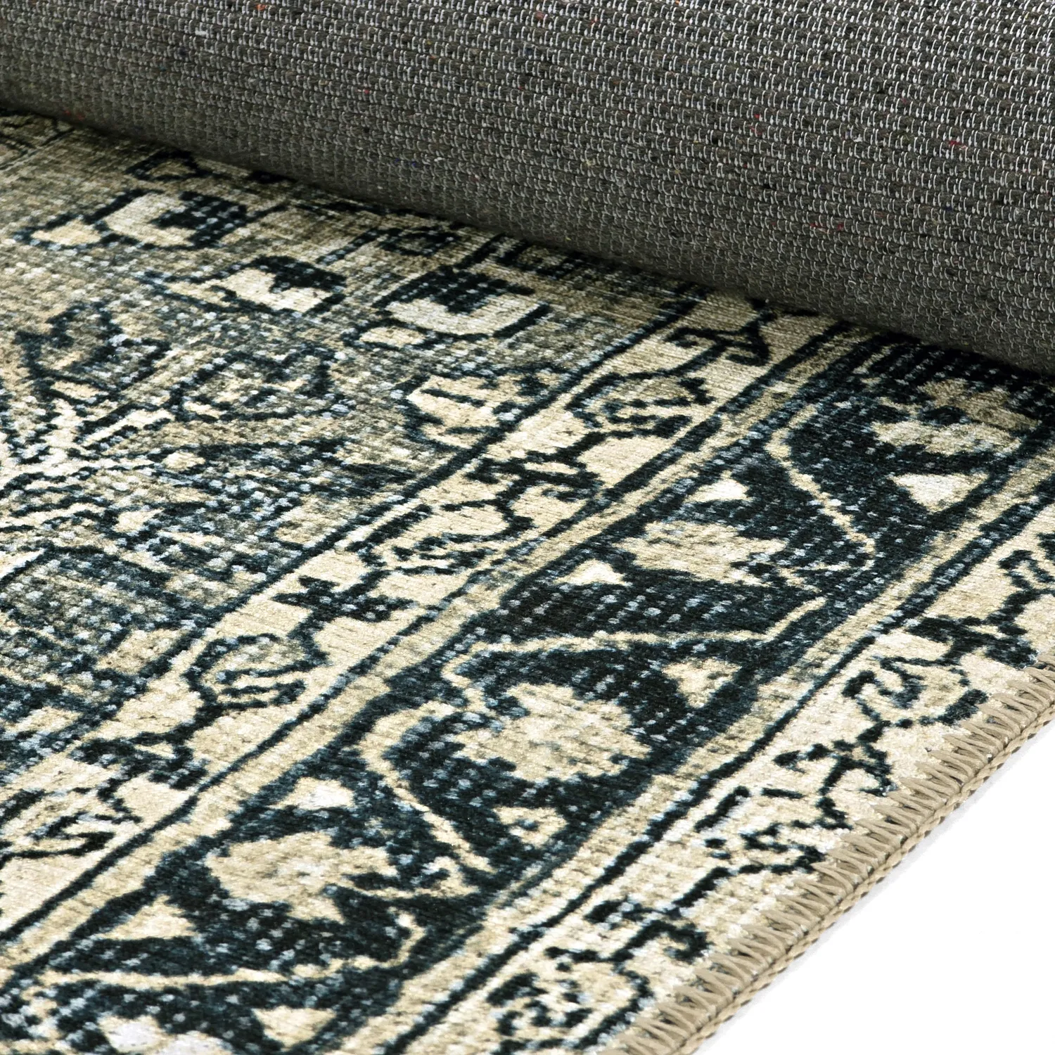 Flatweave rug - Yasirah (blue/green)