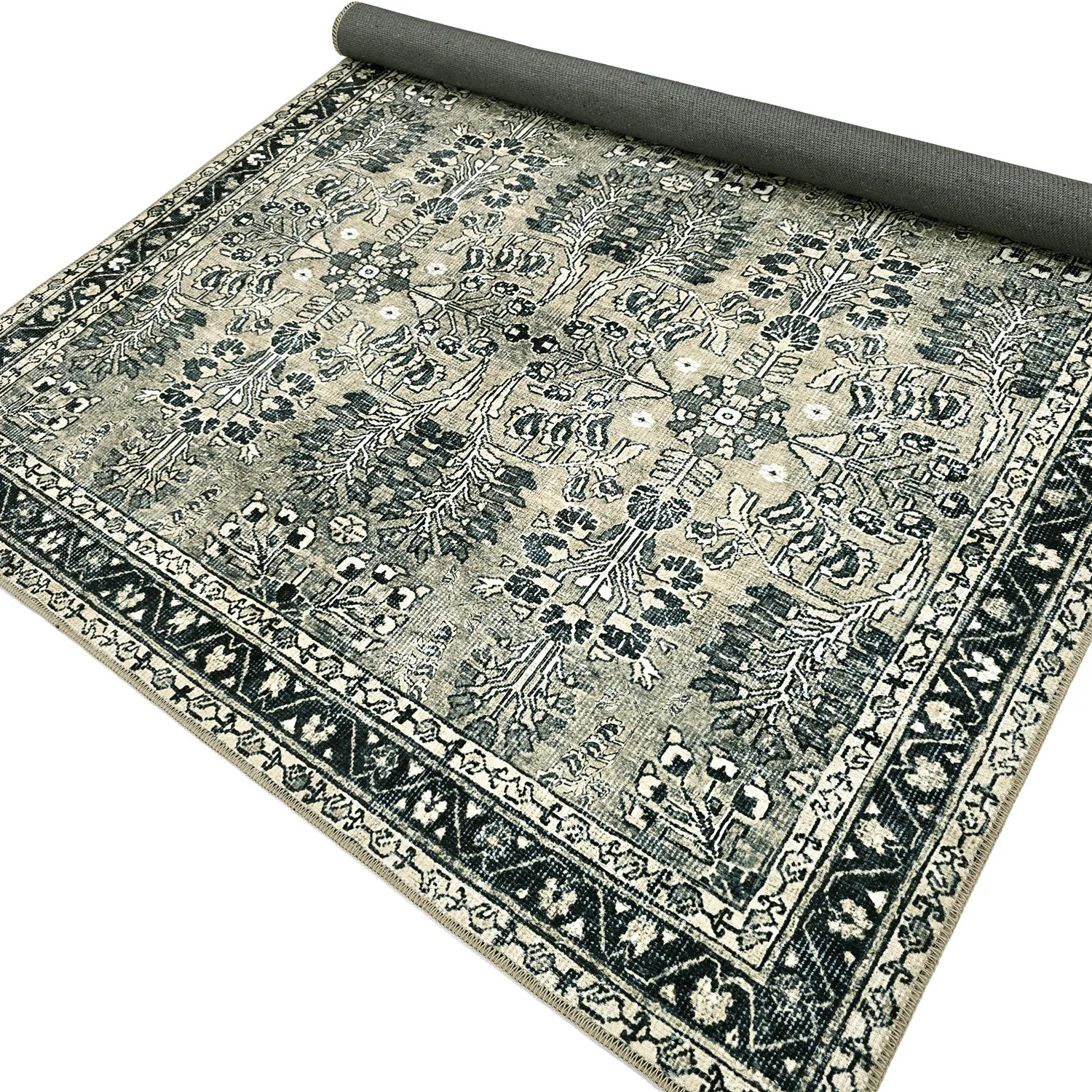 Flatweave rug - Yasirah (blue/green)