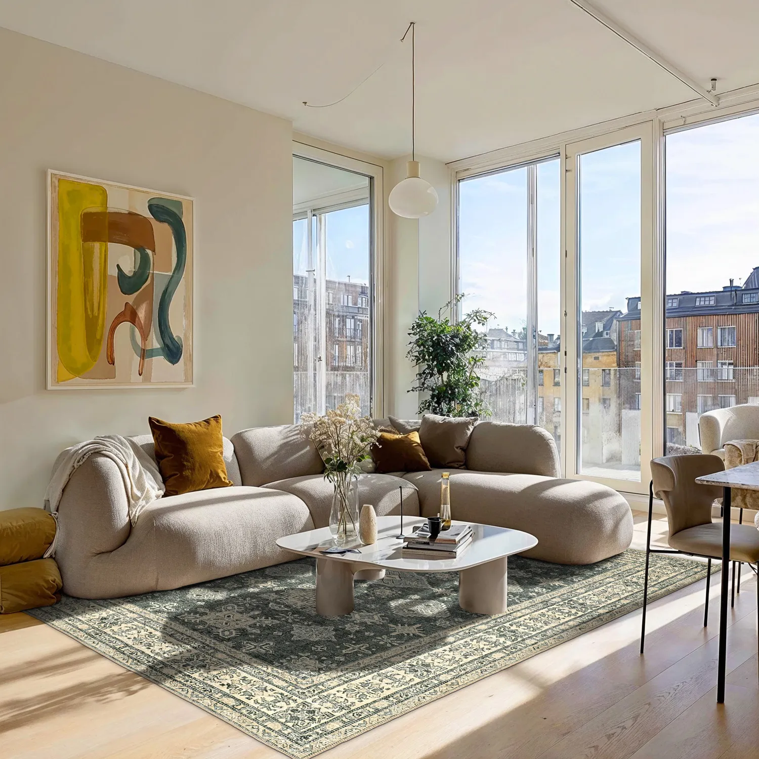 Flatweave rug - Zuleina (green)