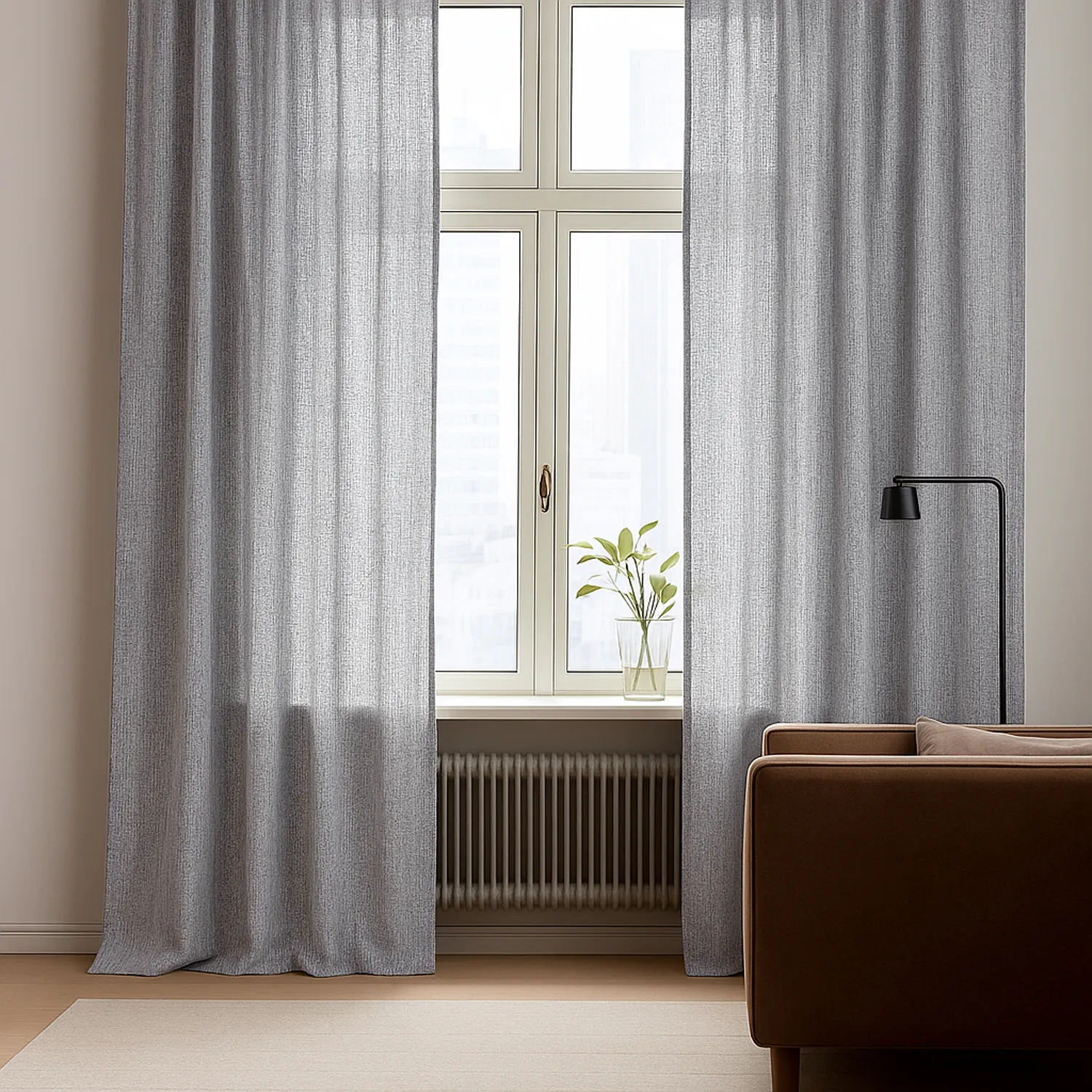 Curtains - Linen curtain Cosmina (gray)