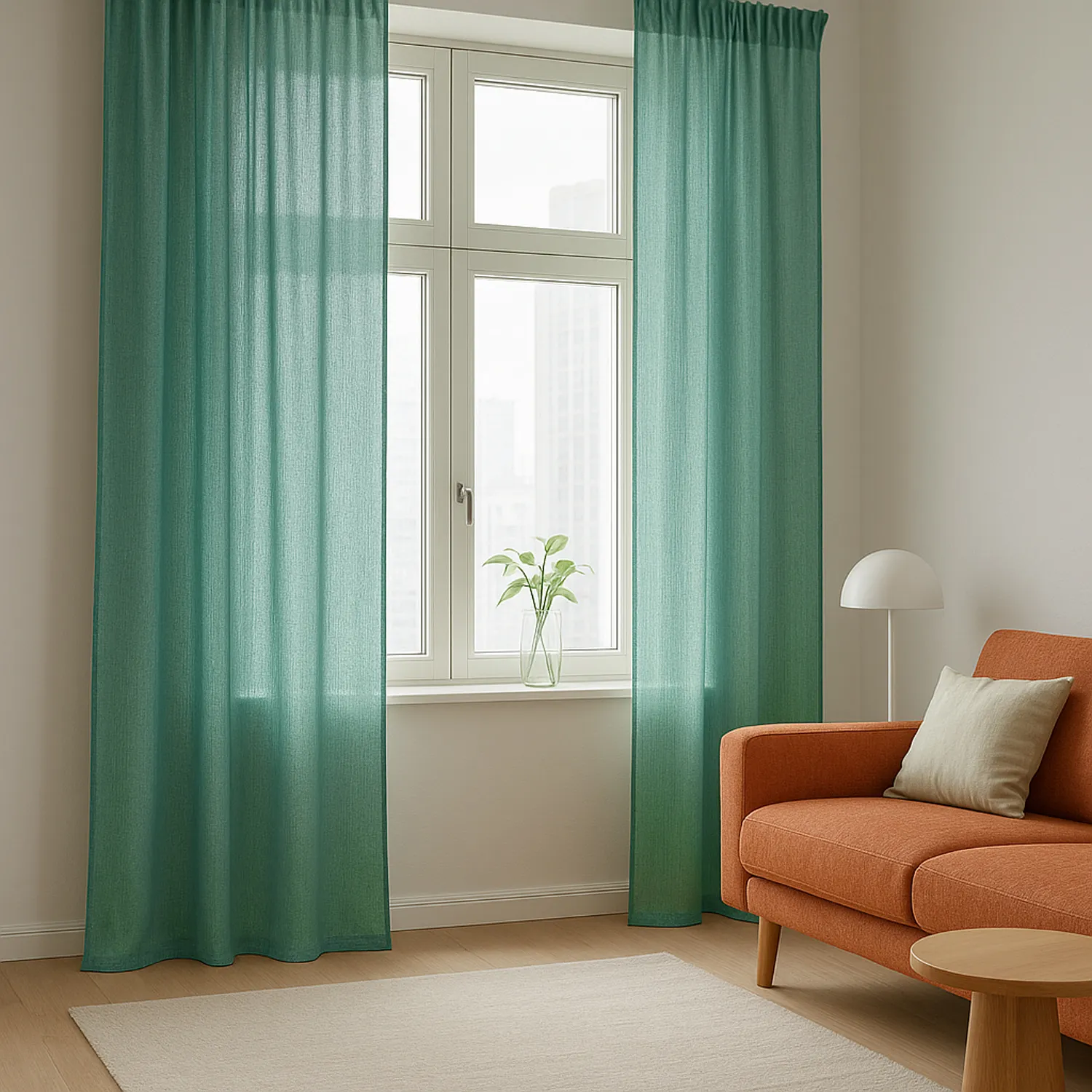 Curtains - Linen curtain Cosmina (green)