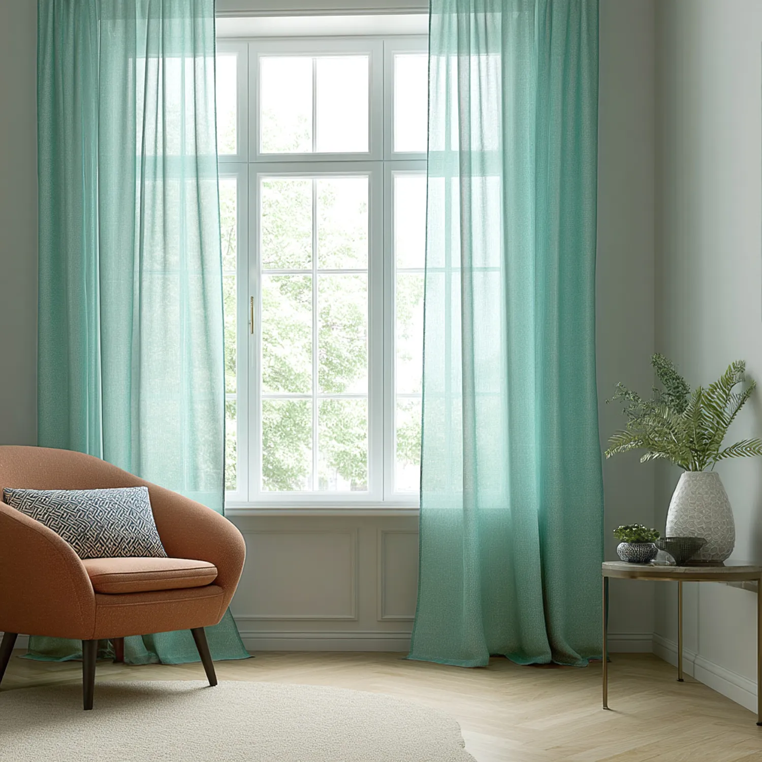 Curtains - Linen curtain Cosmina (mint green)