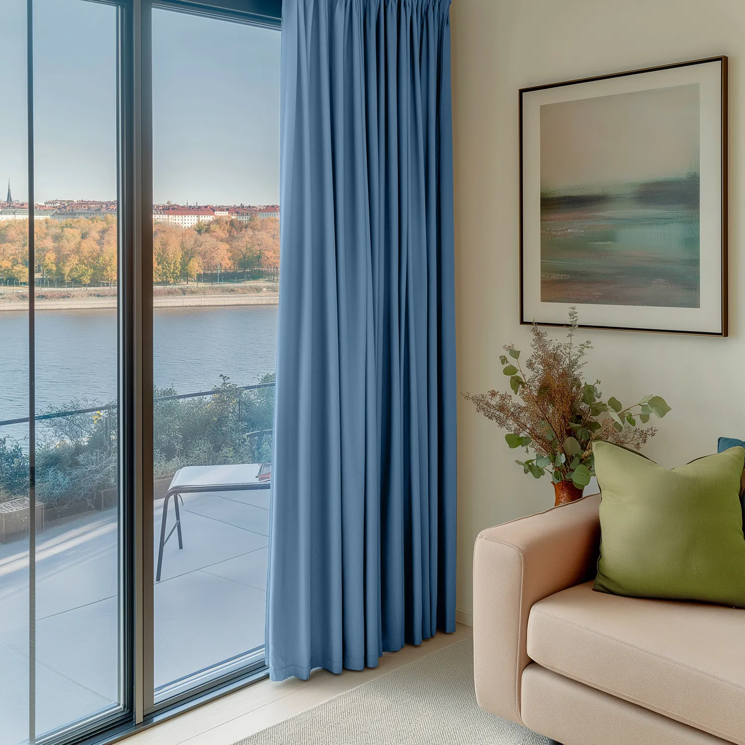 Curtains - Blackout curtain Octavia (light blue)