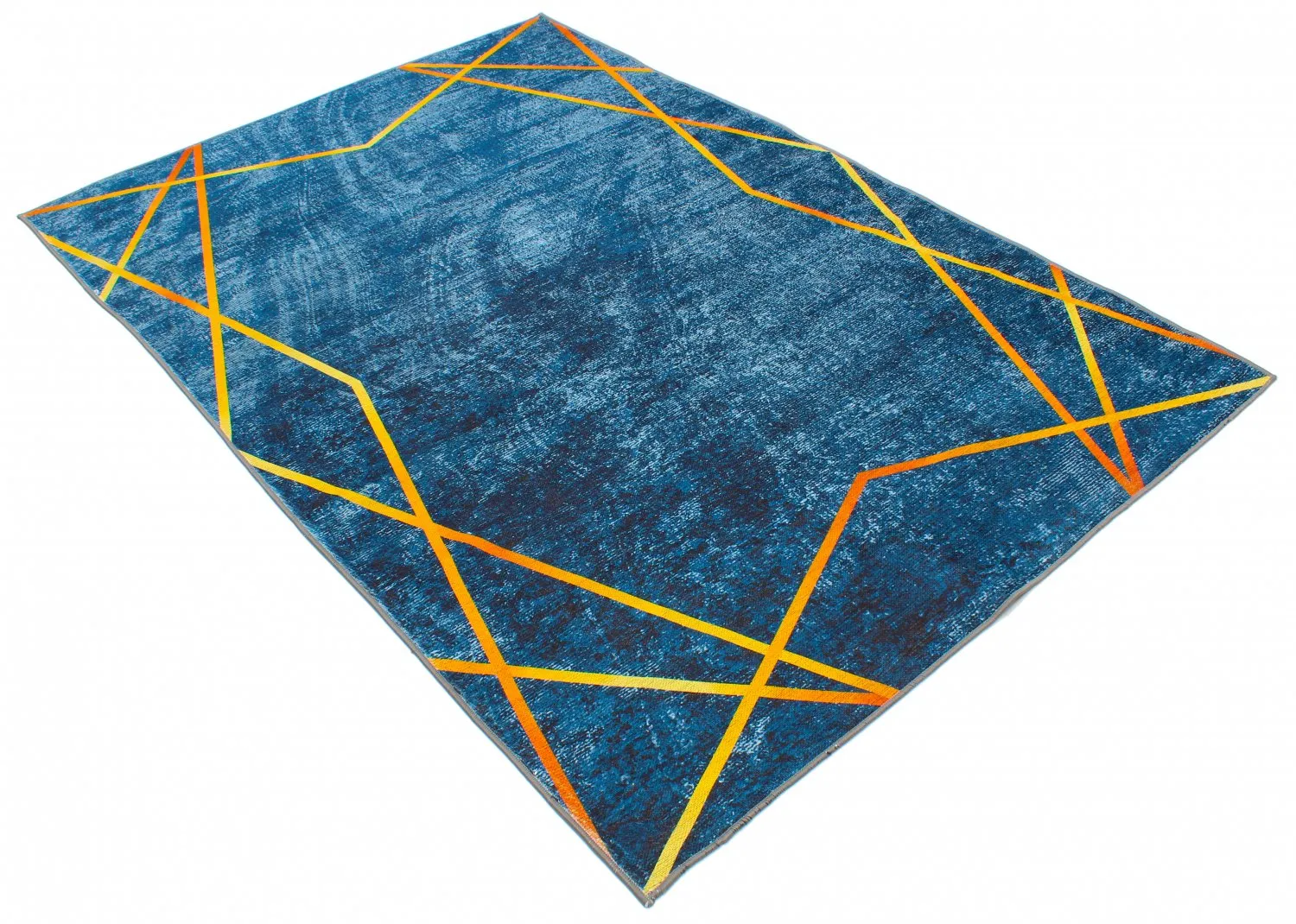 Wilton rug - Zaros (blue/gold)