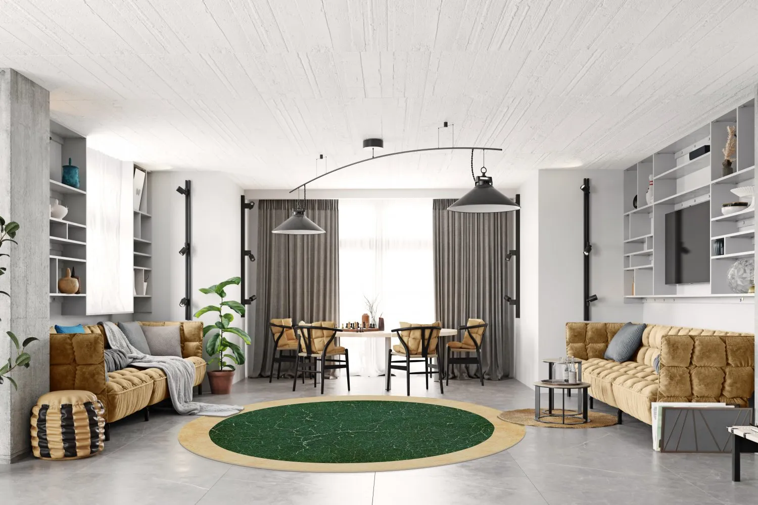 Round rug - Laval (green)