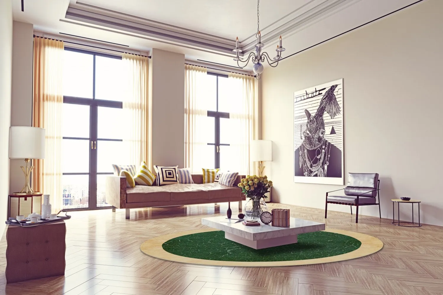 Round rug - Laval (green)