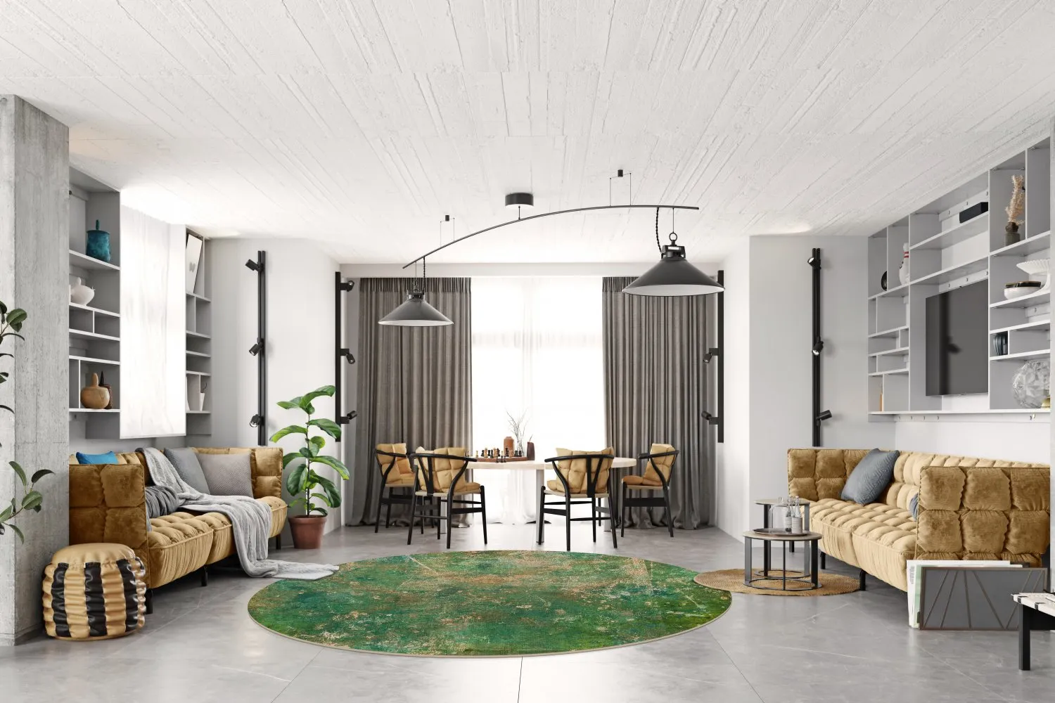 Round rug - Povoa (green)