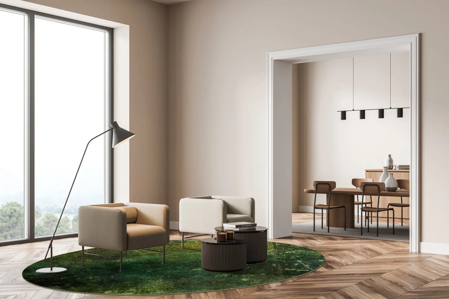Round rug - Estrada (green)
