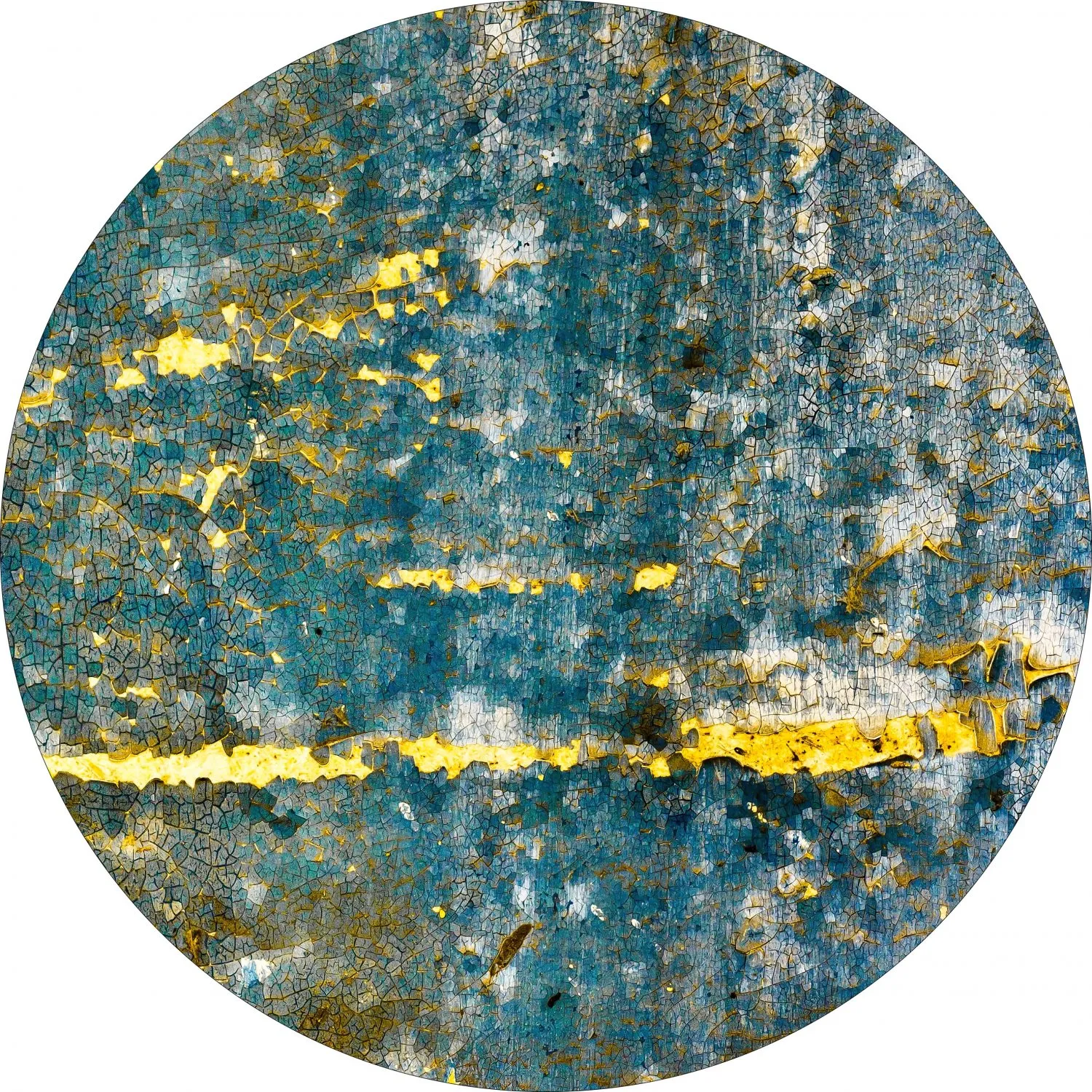 Round rug - Mira (yellow-blue)