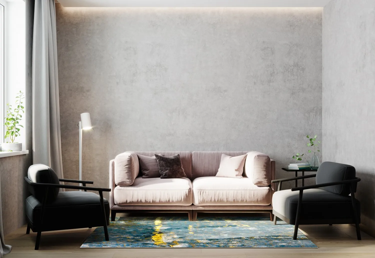 Wilton rug - Mira (yellow-blue)