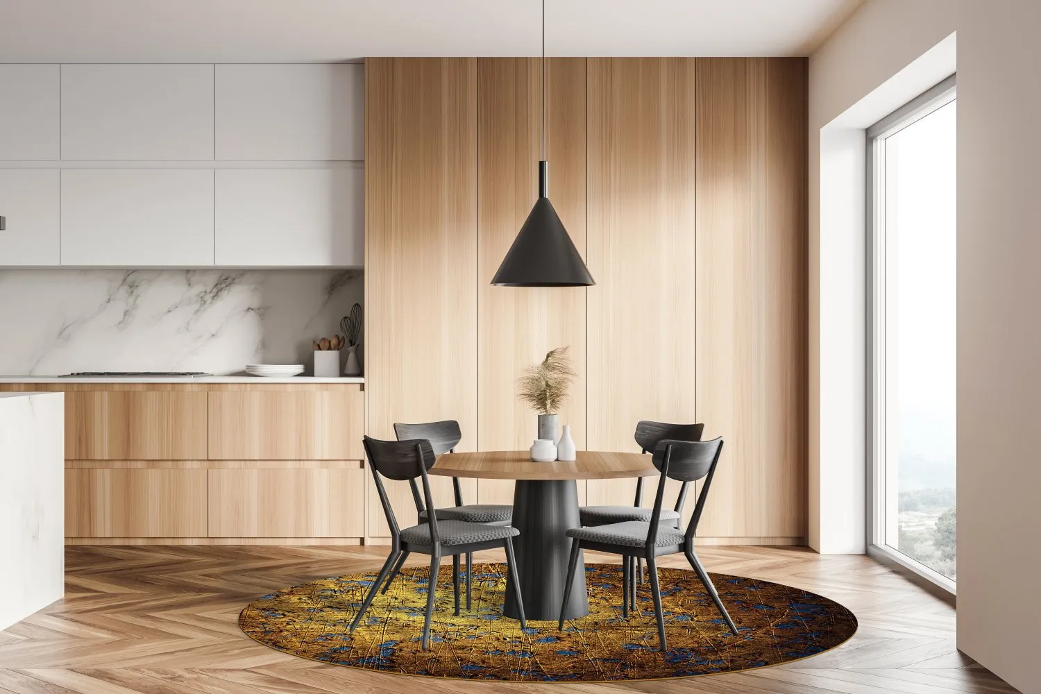 Round rug - Leiria (gold)
