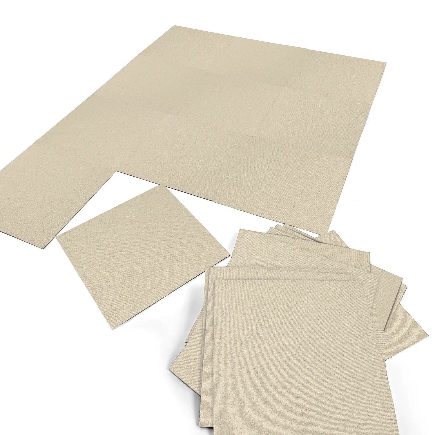 Wall-to-wall carpet - Almeria Carpet tiles 24 pcs (cream)