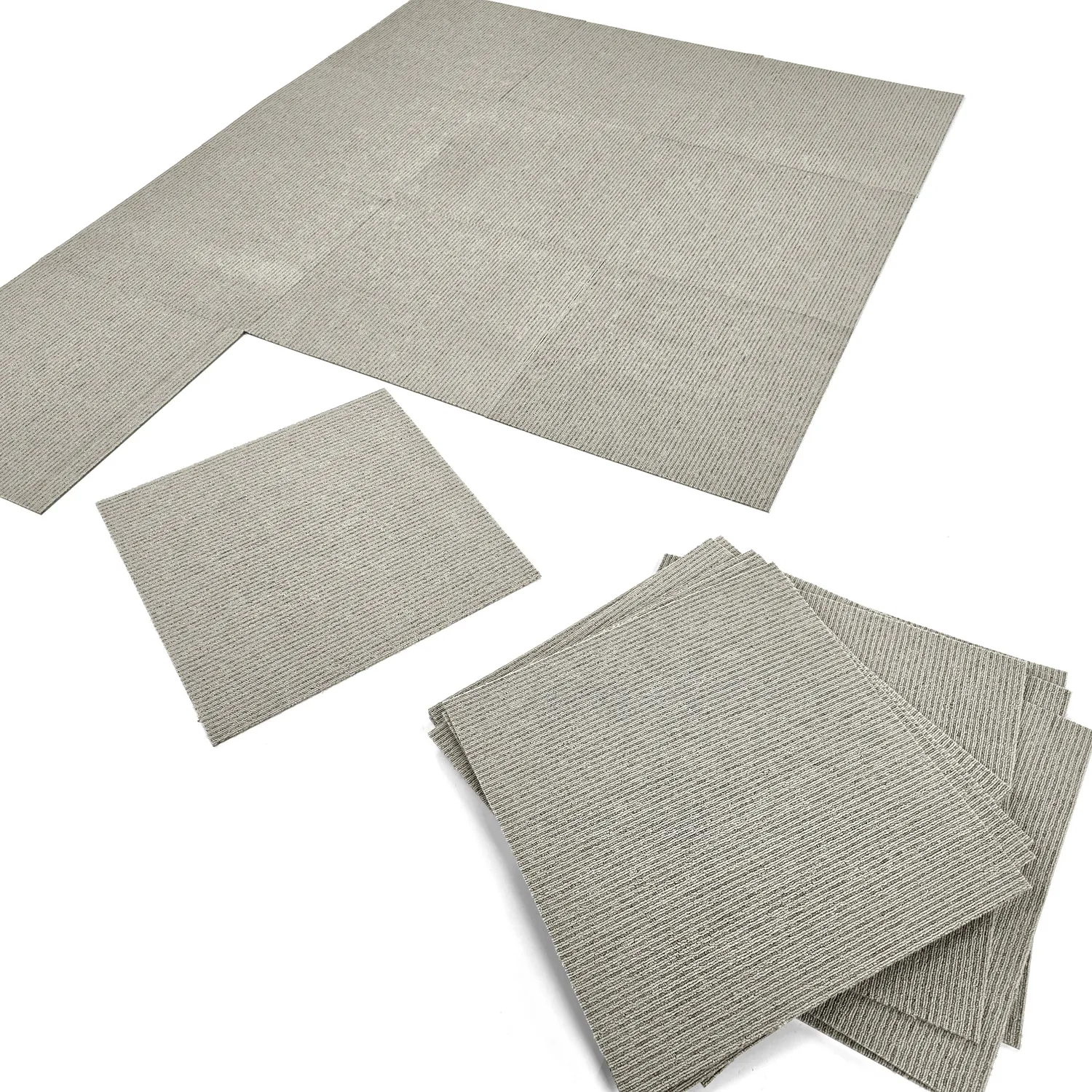 Wall-to-wall carpet - Almeria Carpet tiles 24 pcs (striped grey)