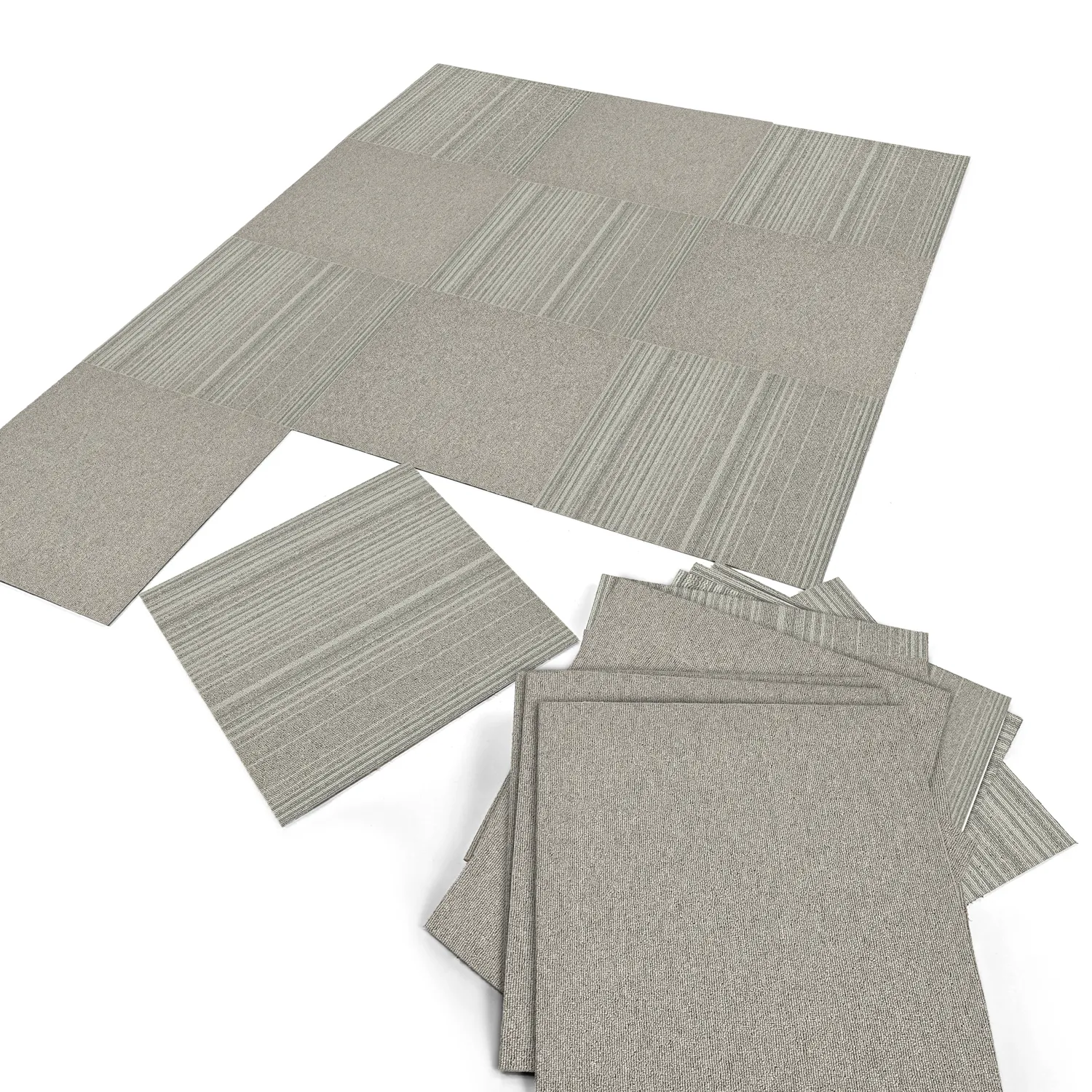 Wall-to-wall carpet - Almeria Carpet tiles 24 pcs (grey)