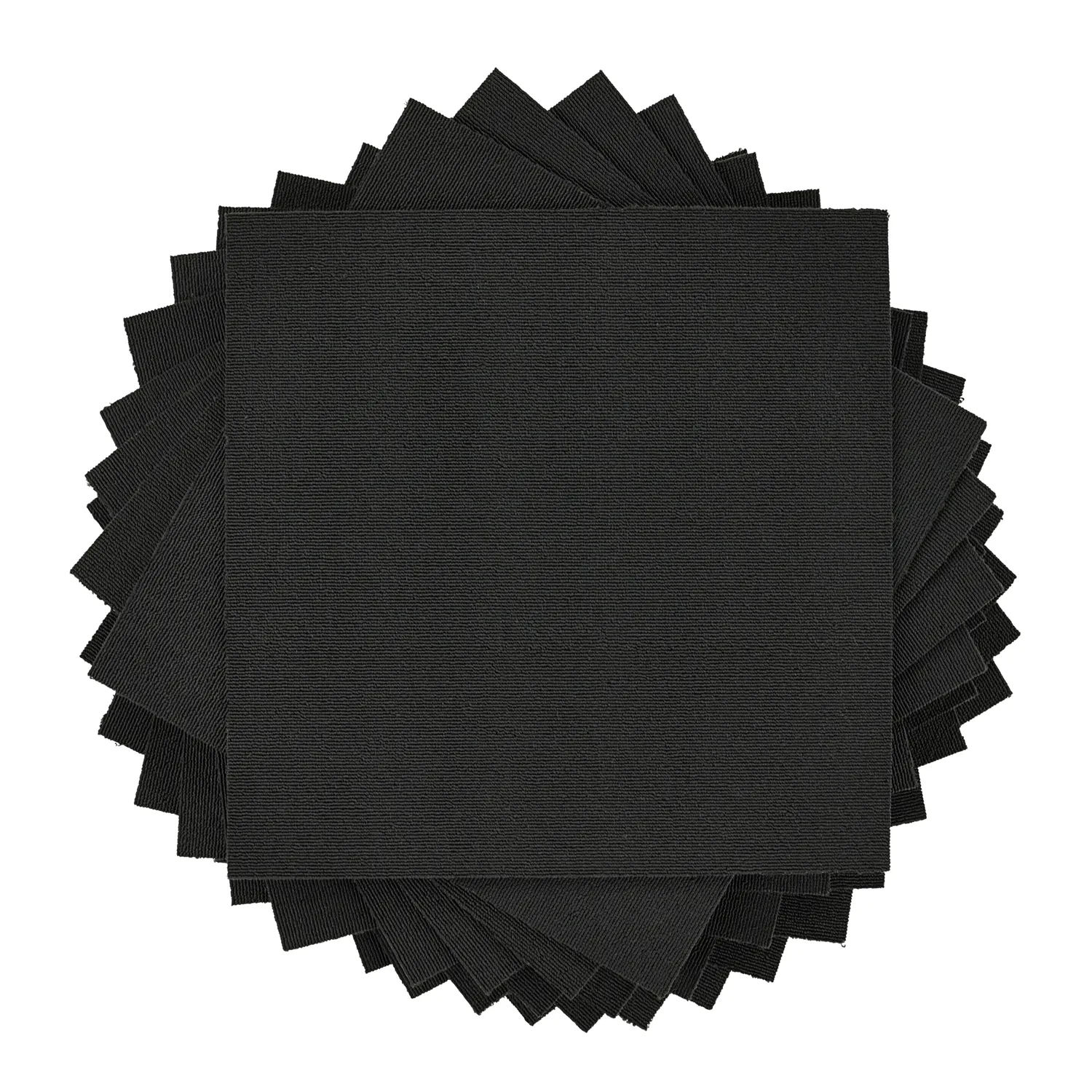 Wall-to-wall carpet - Almeria Carpet tiles 24 pcs (black)